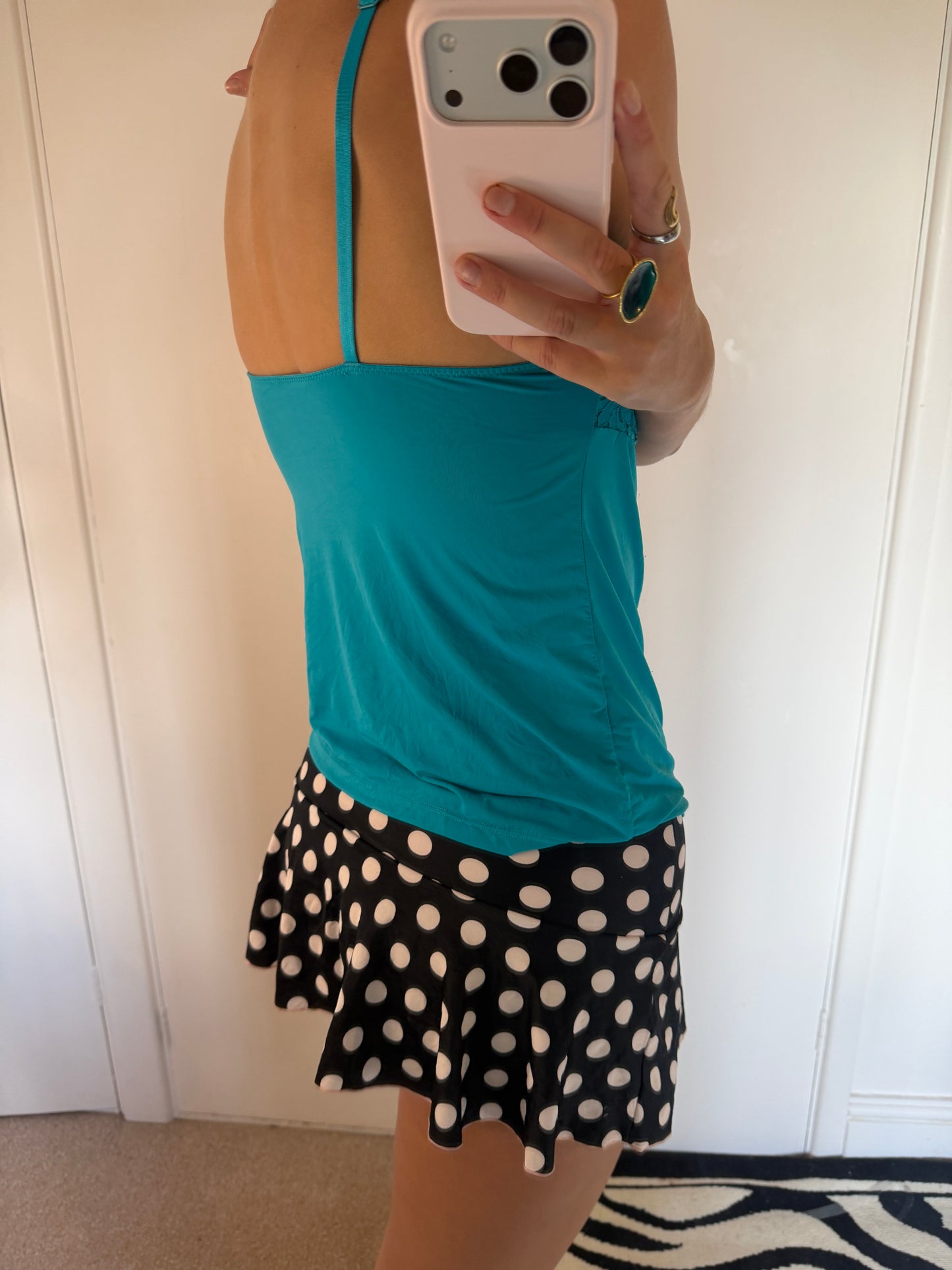 polka mini skirt