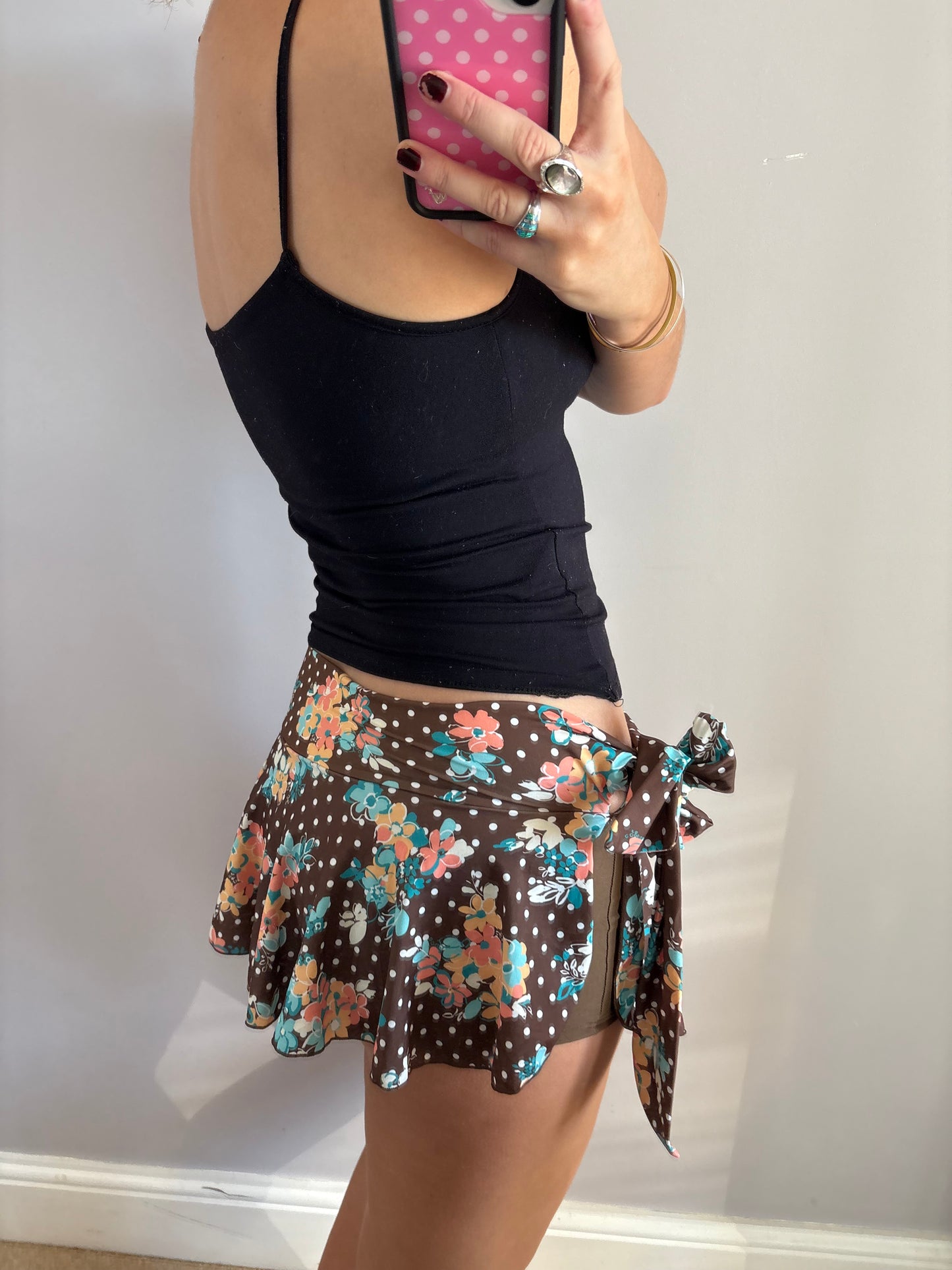 flower mini skort