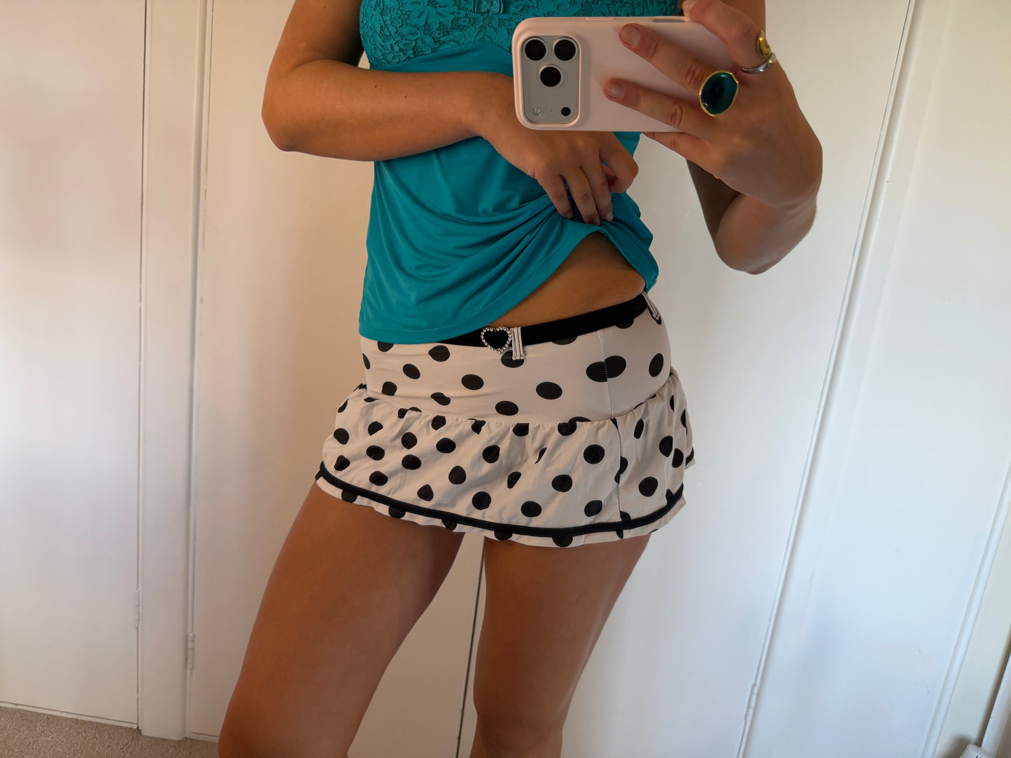 polka mini skirt