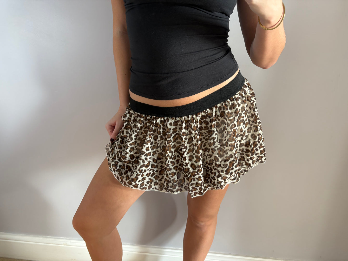 leopard mini skort