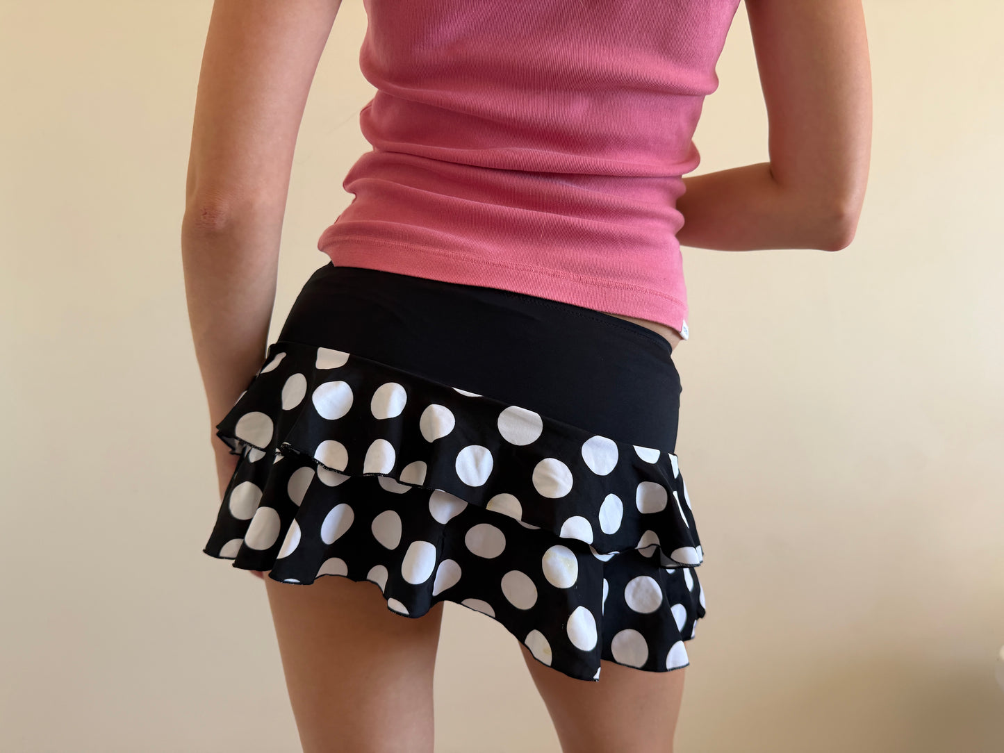 polka dot mini skirt