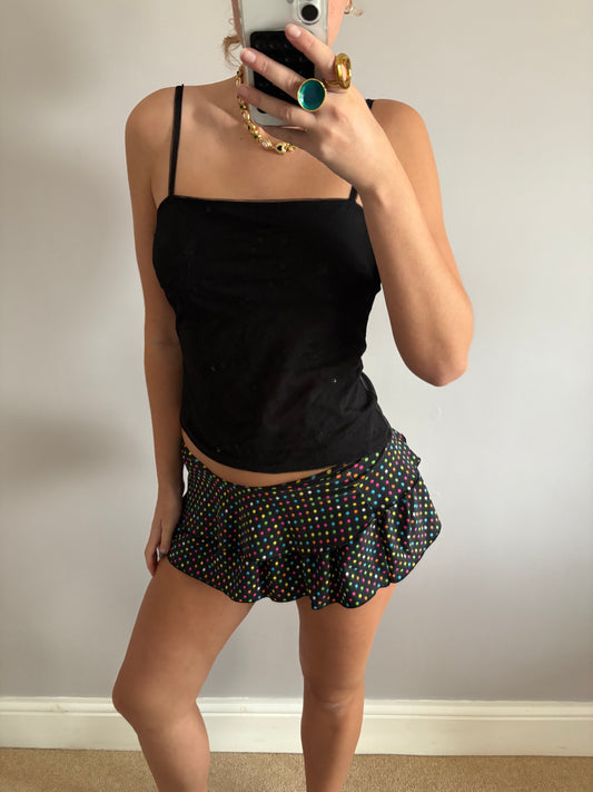 polka dot mini skirt