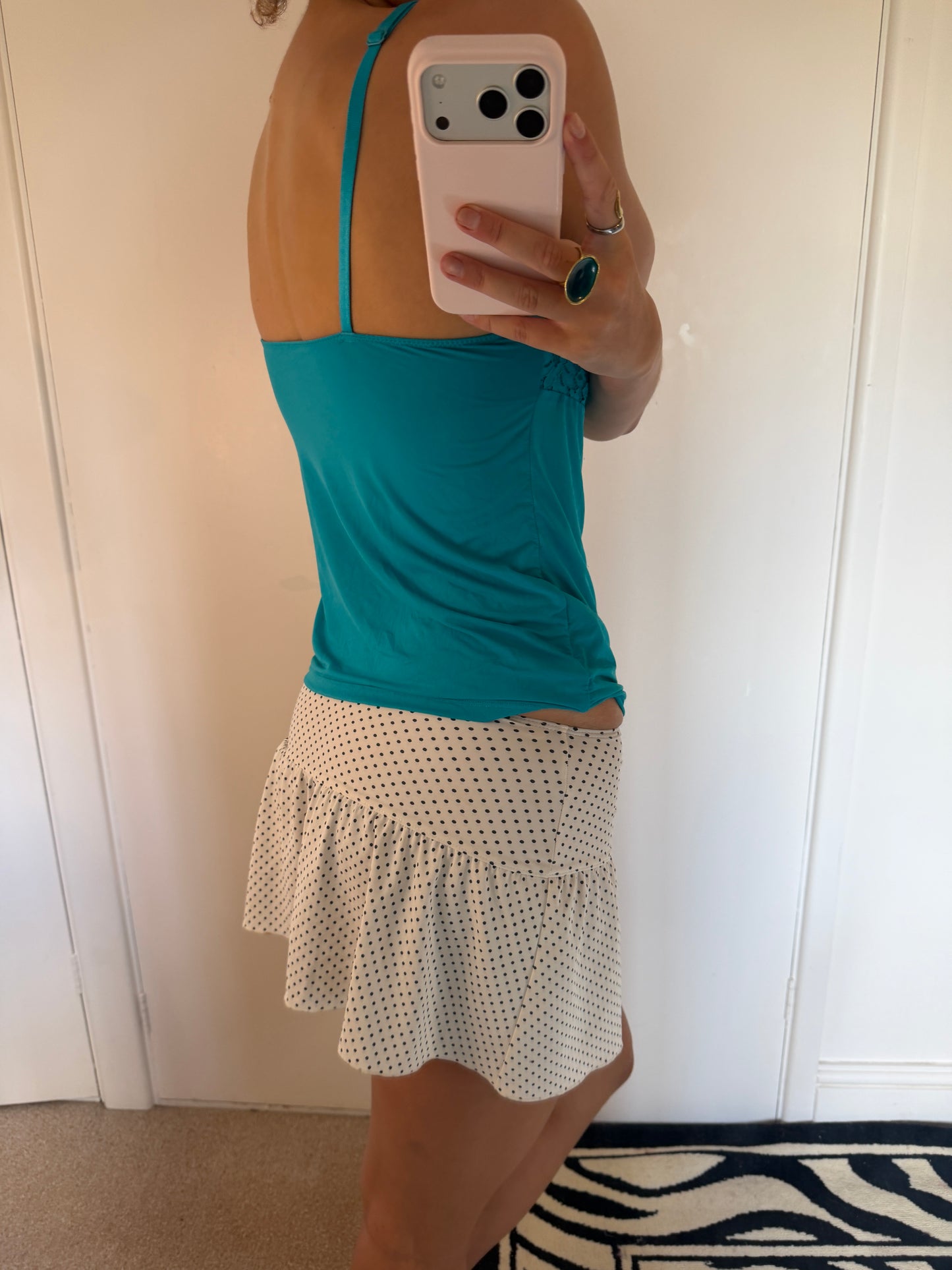 polka dot mini skirt