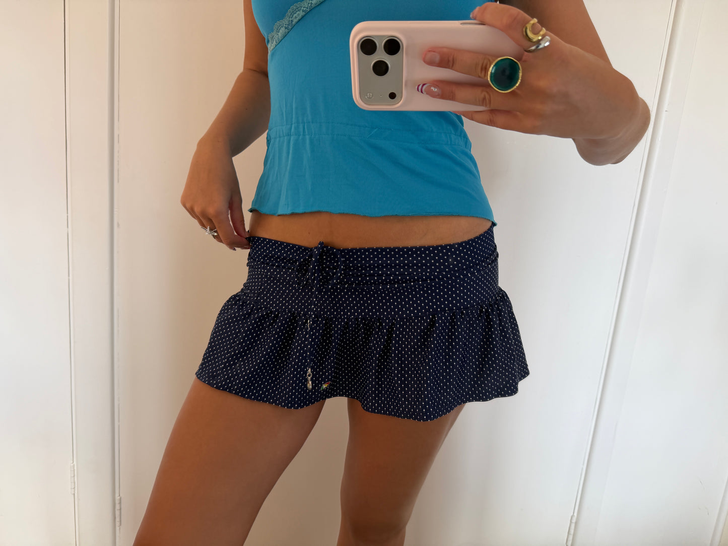 polka mini skirt