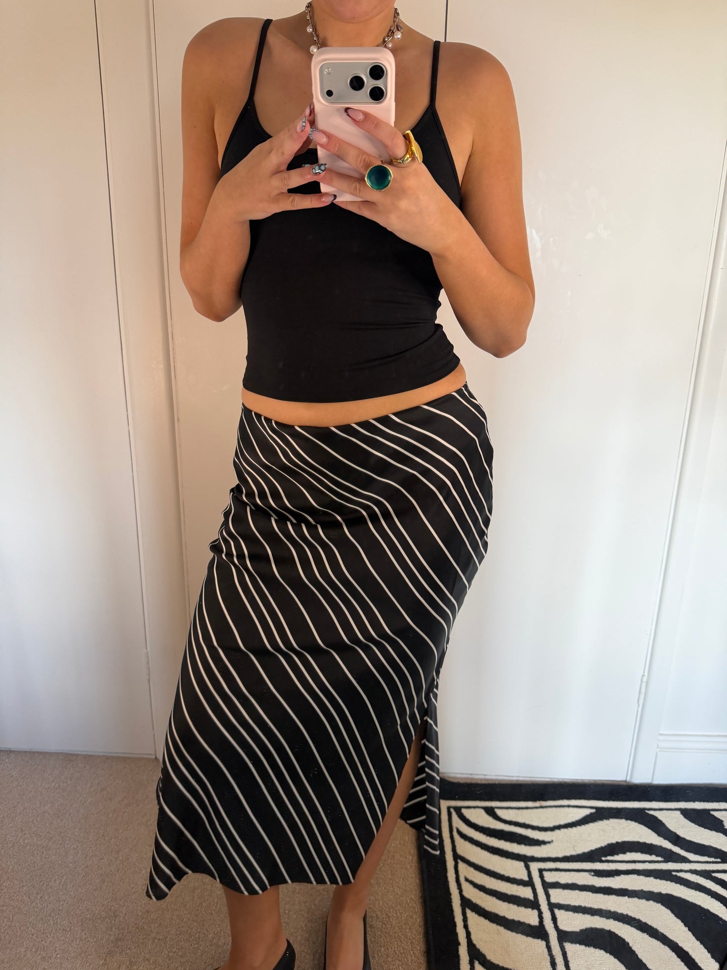 striped maxi skirt