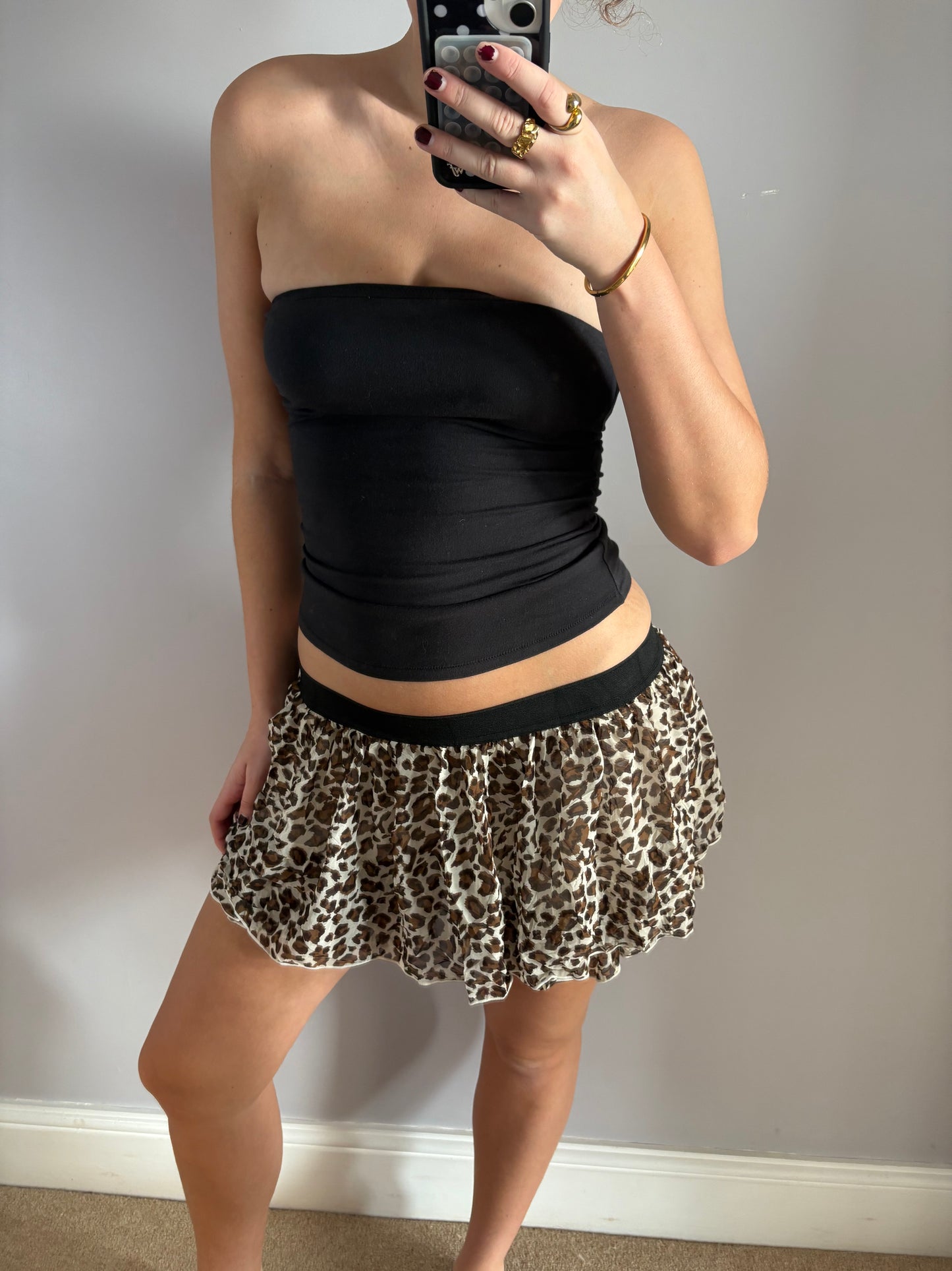 leopard mini skort