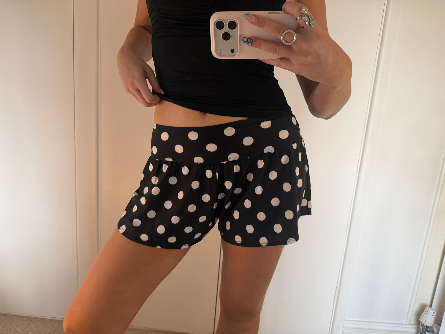 polka mini shorts