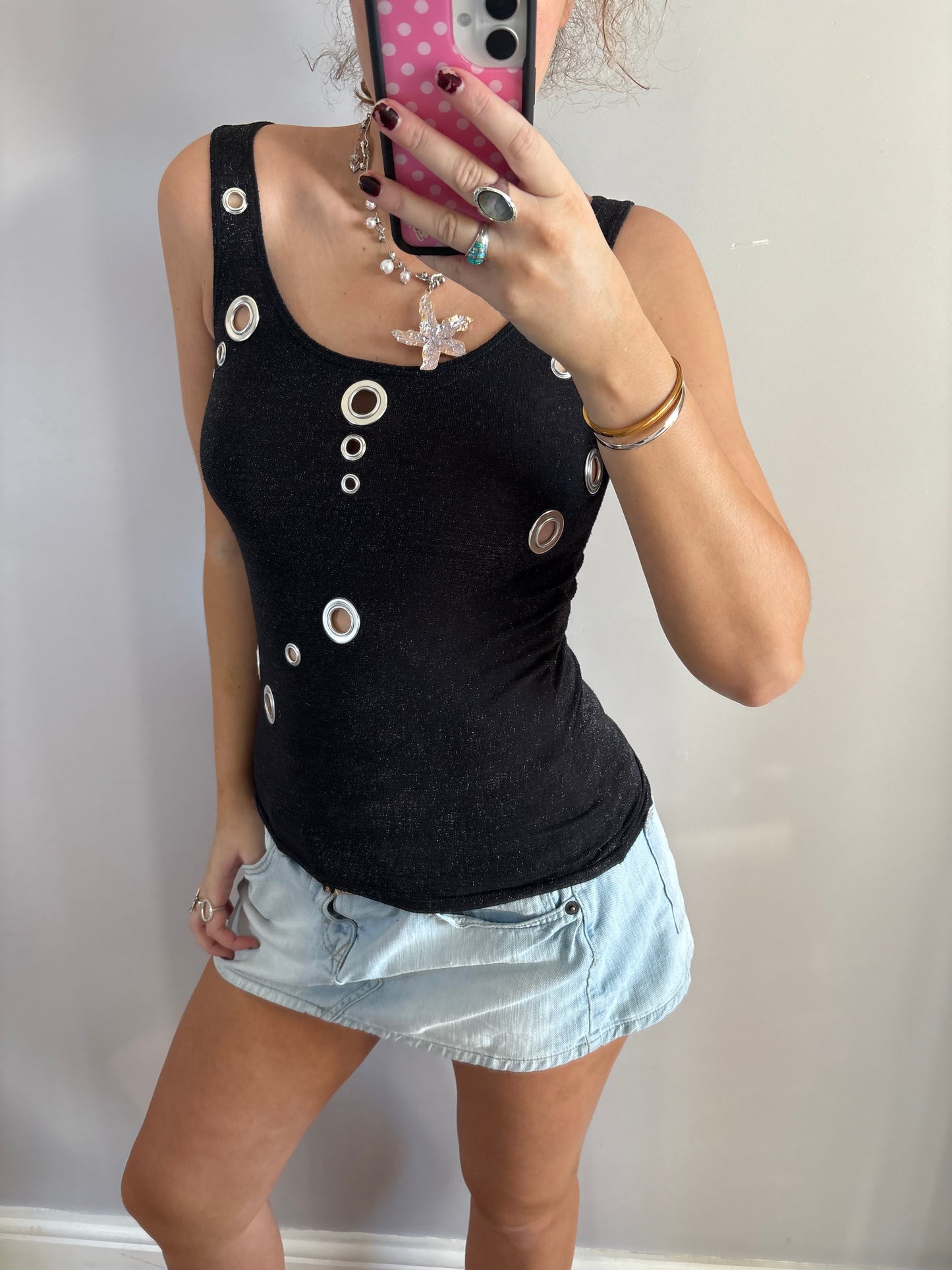 glitter grommet top