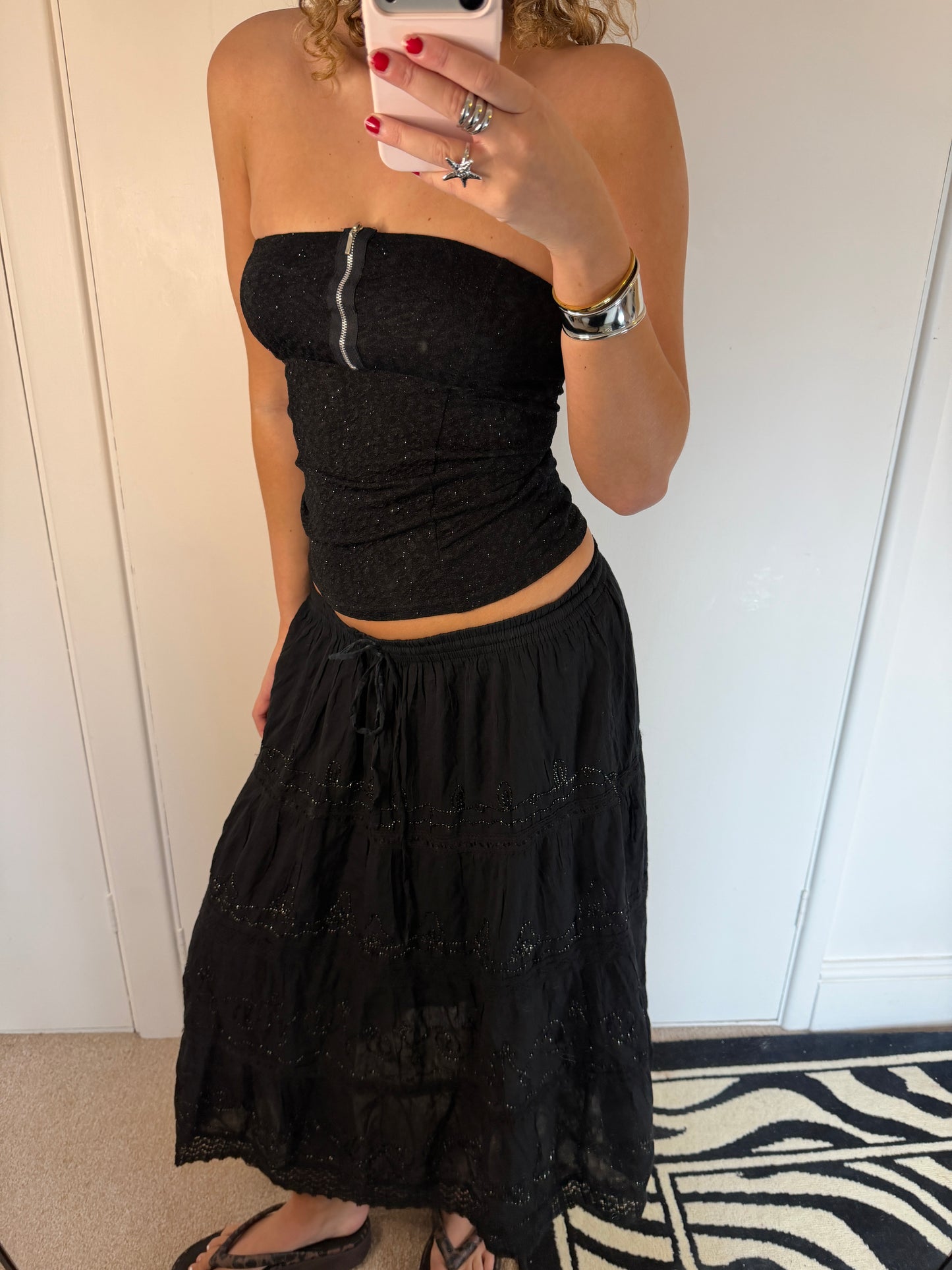 sequin maxi skirt