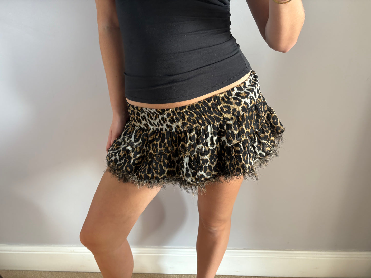 leopard mini skirt