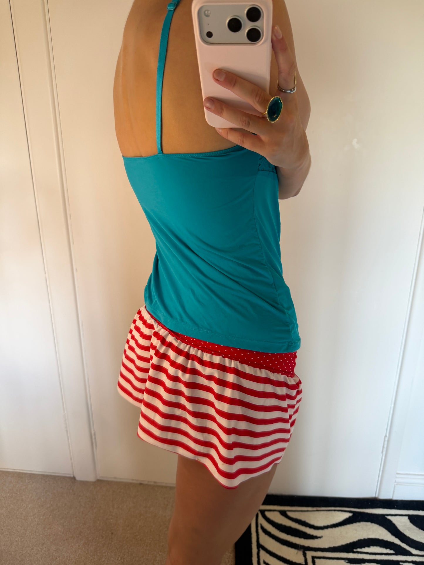 striped mini skirt