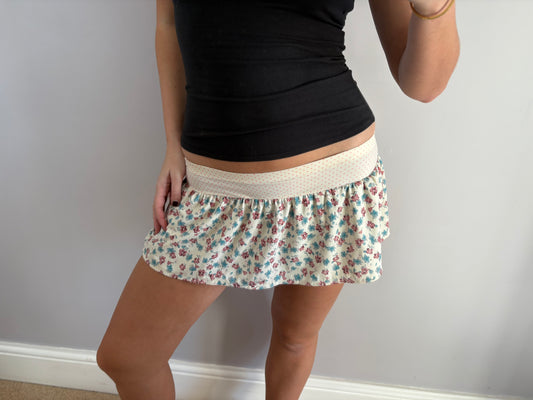 flower mini skirt