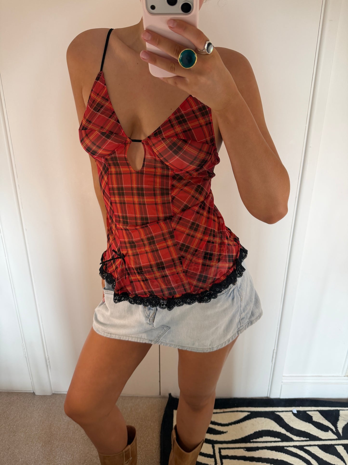 plaid cami