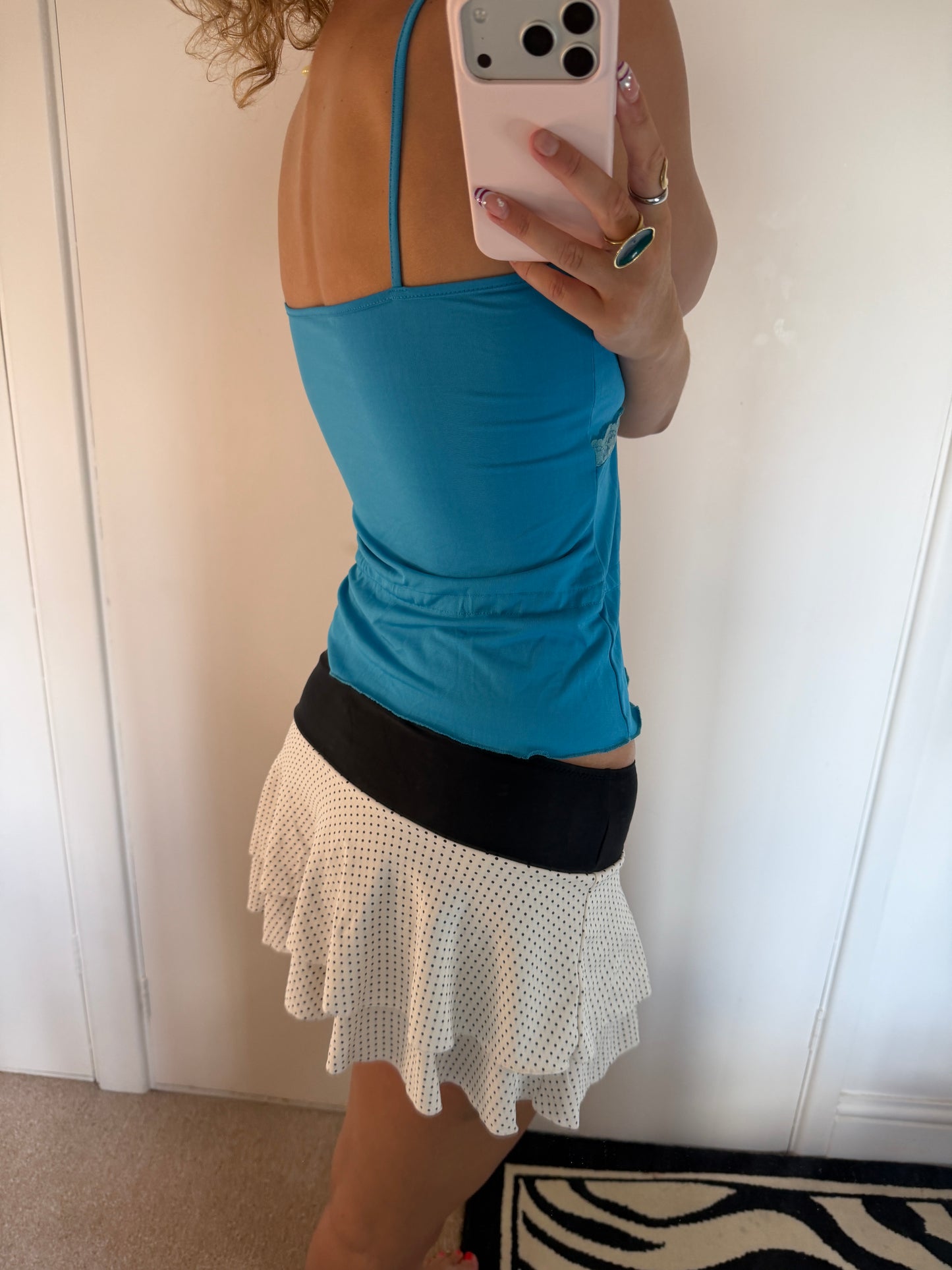 polka mini skirt