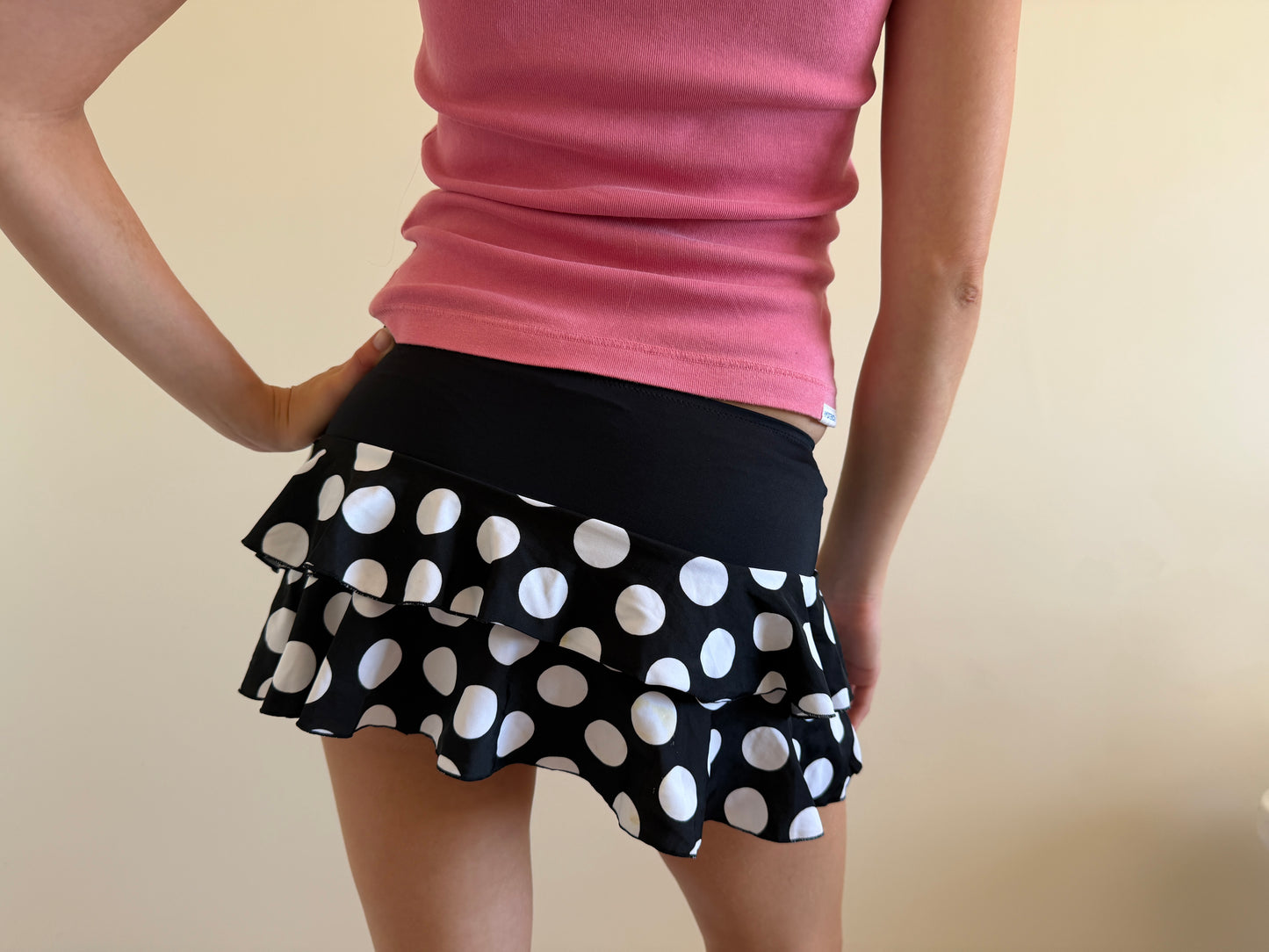 polka dot mini skirt