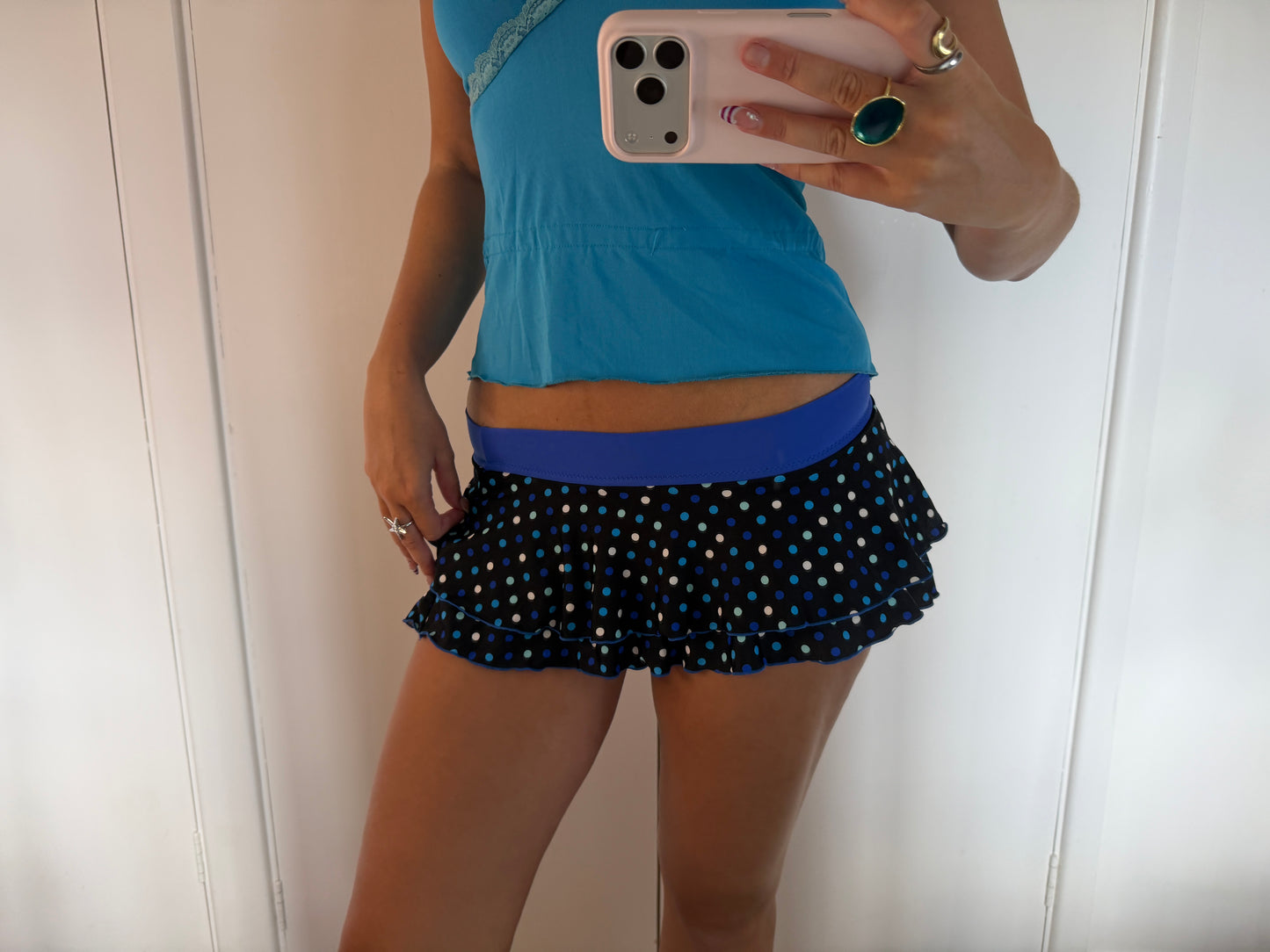 polka micro mini skirt