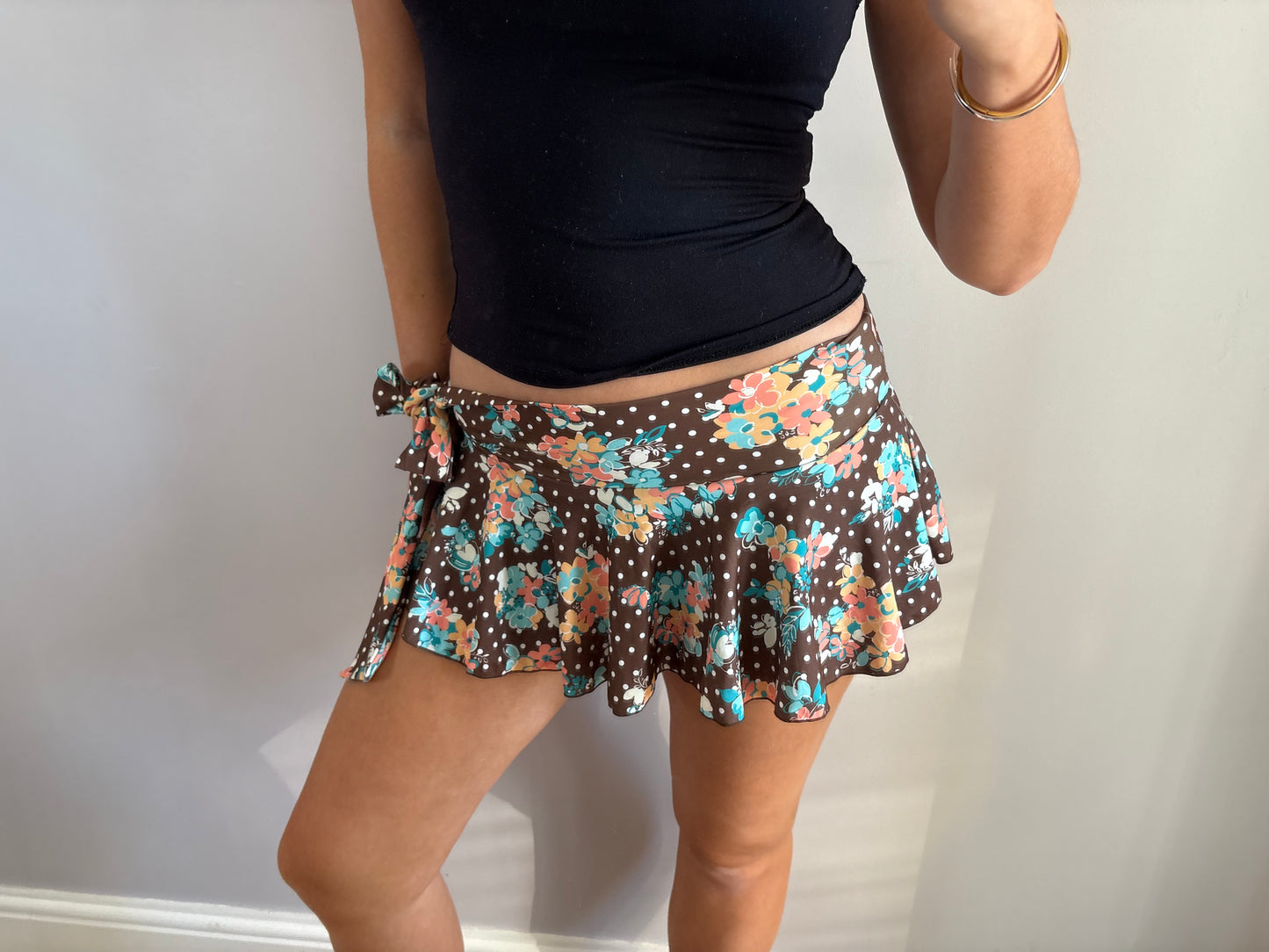 flower mini skort