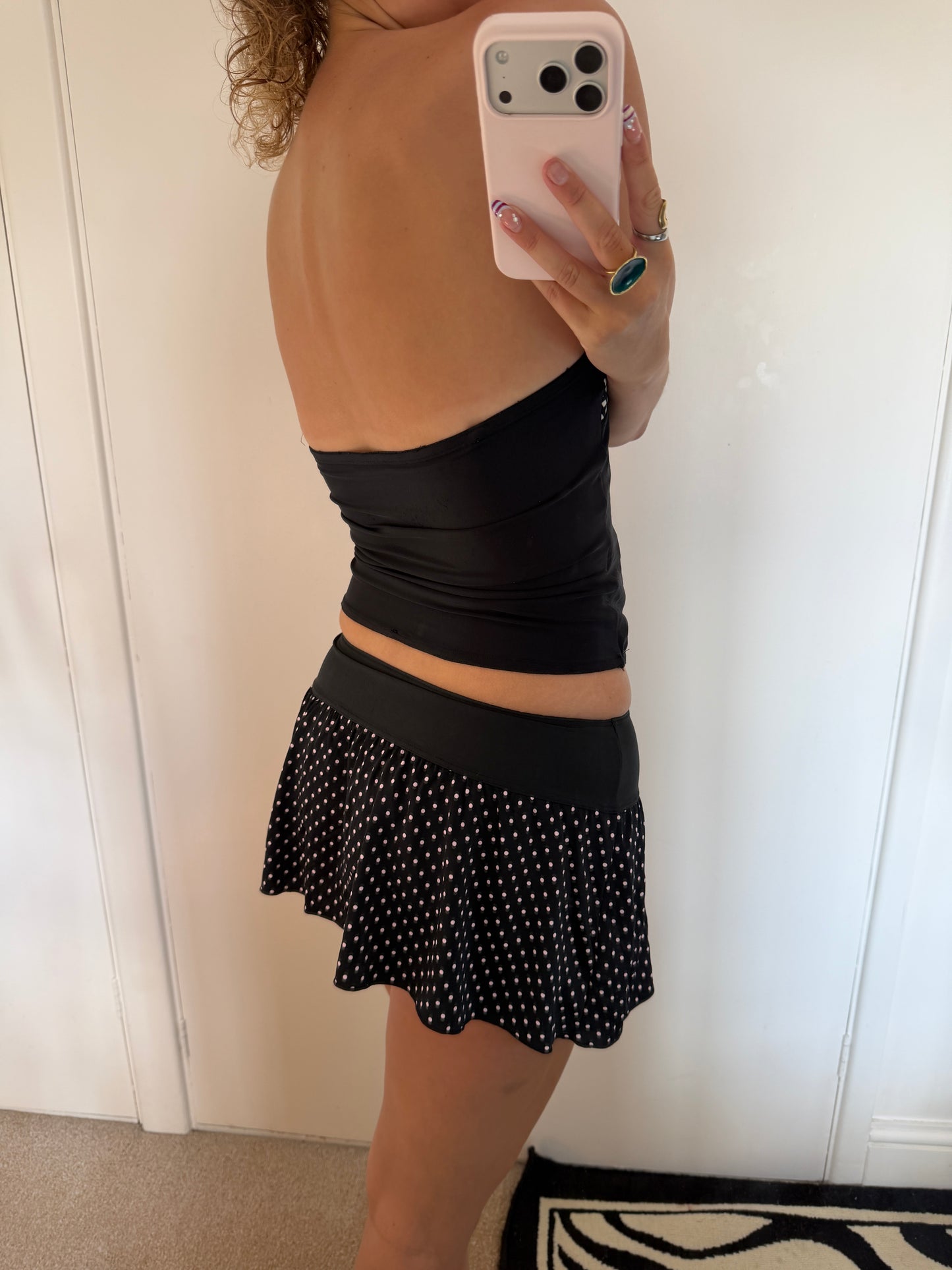polka mini skirt
