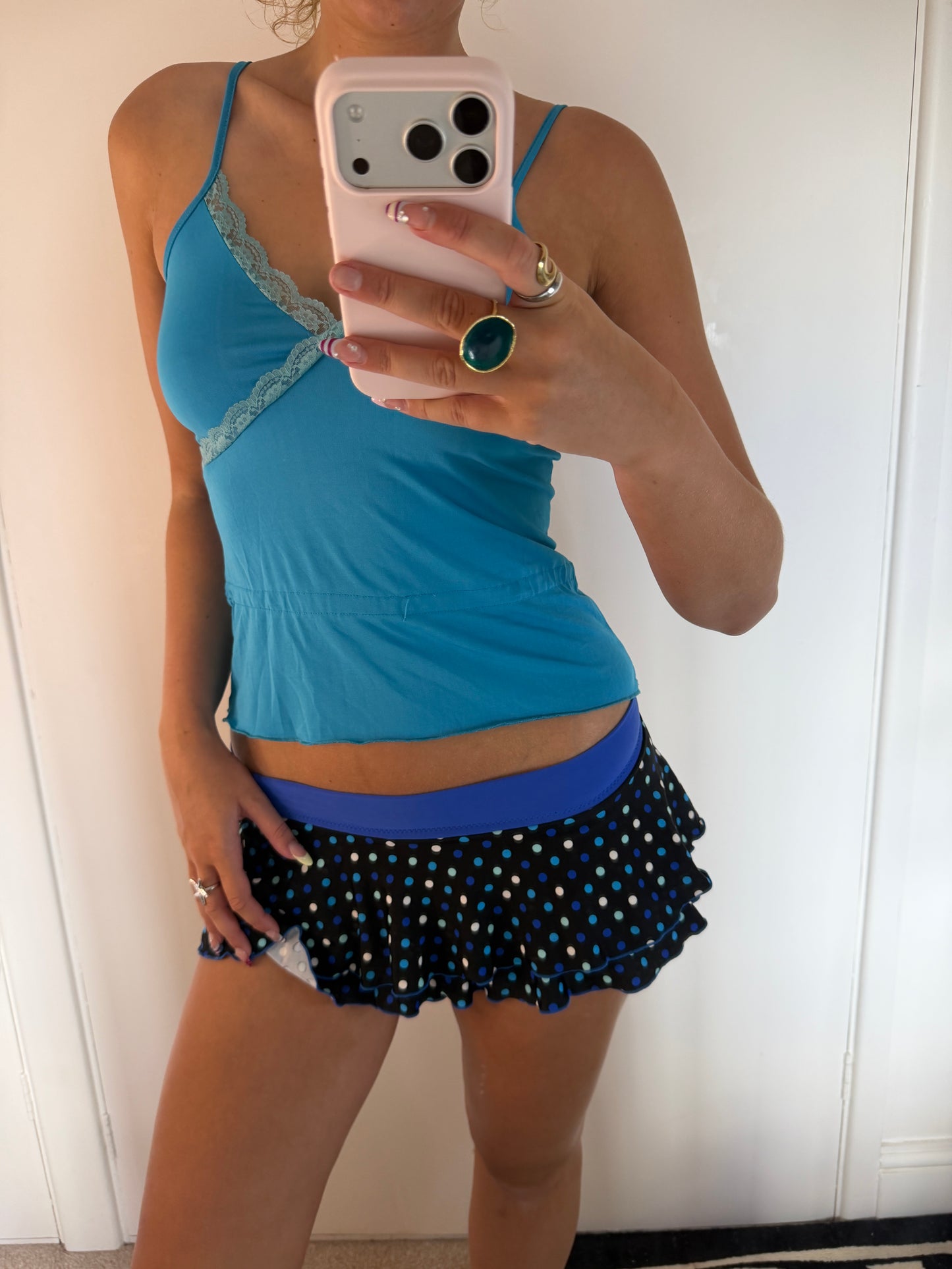 polka micro mini skirt