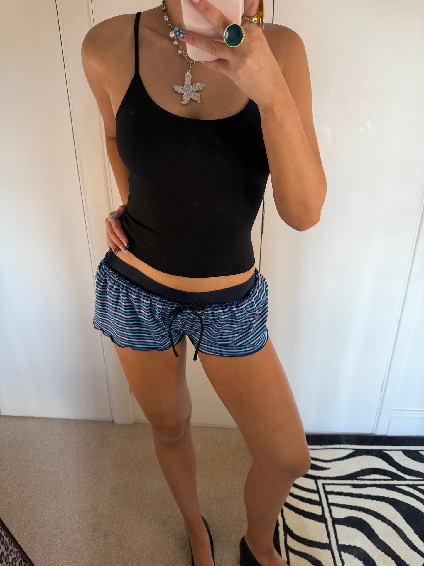 striped mini shorts