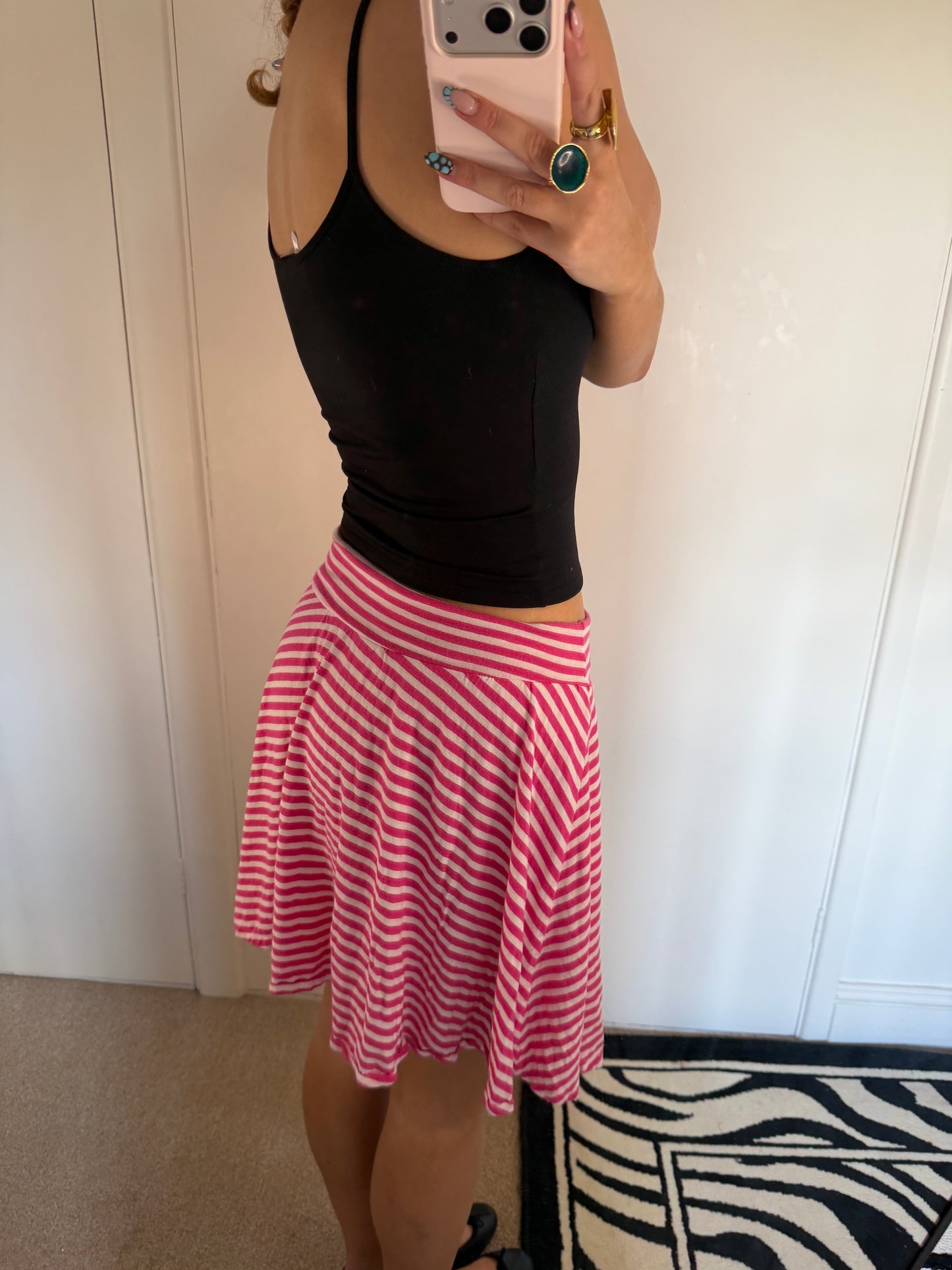 striped midi skirt