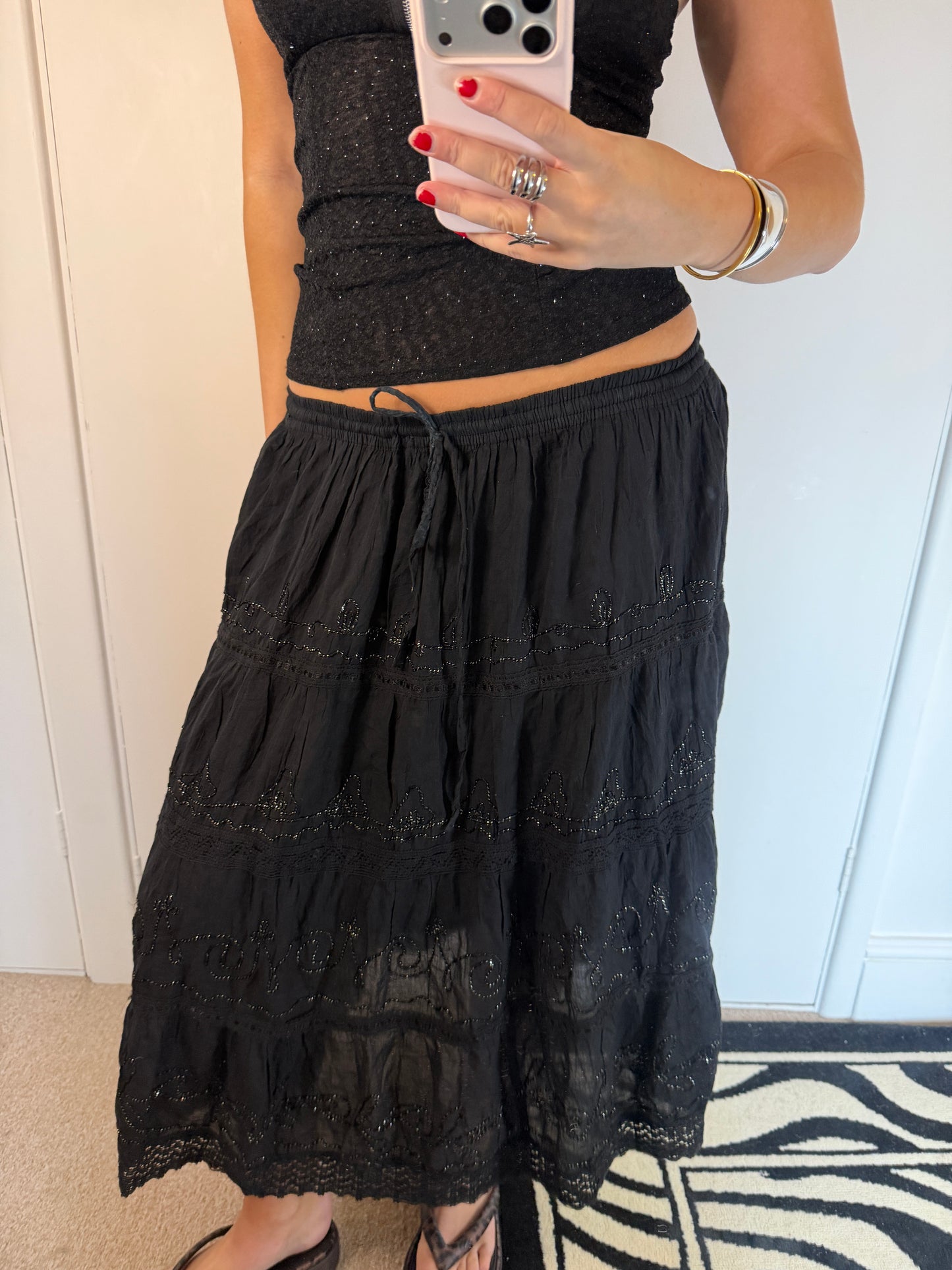 sequin maxi skirt