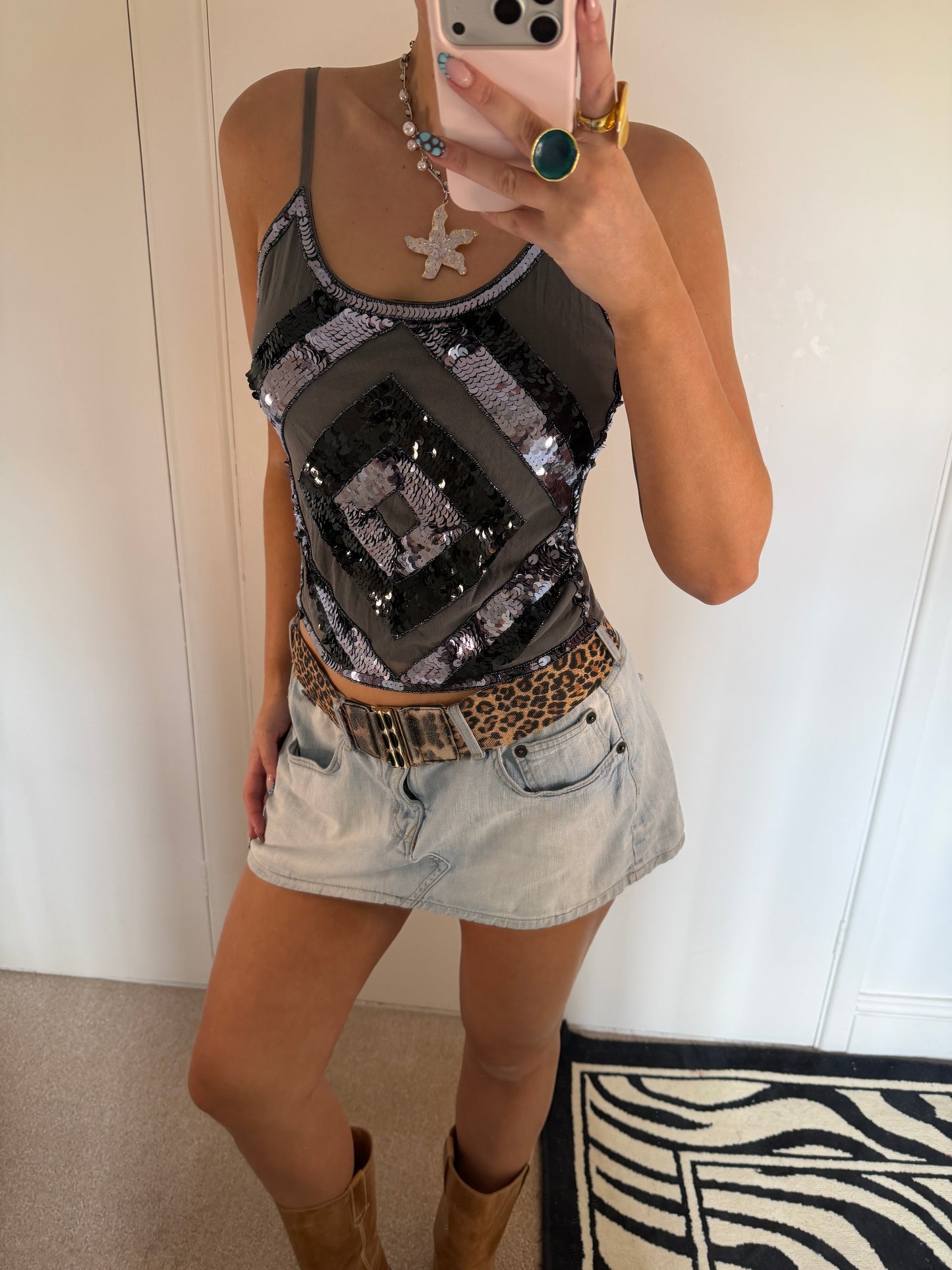 silver cami