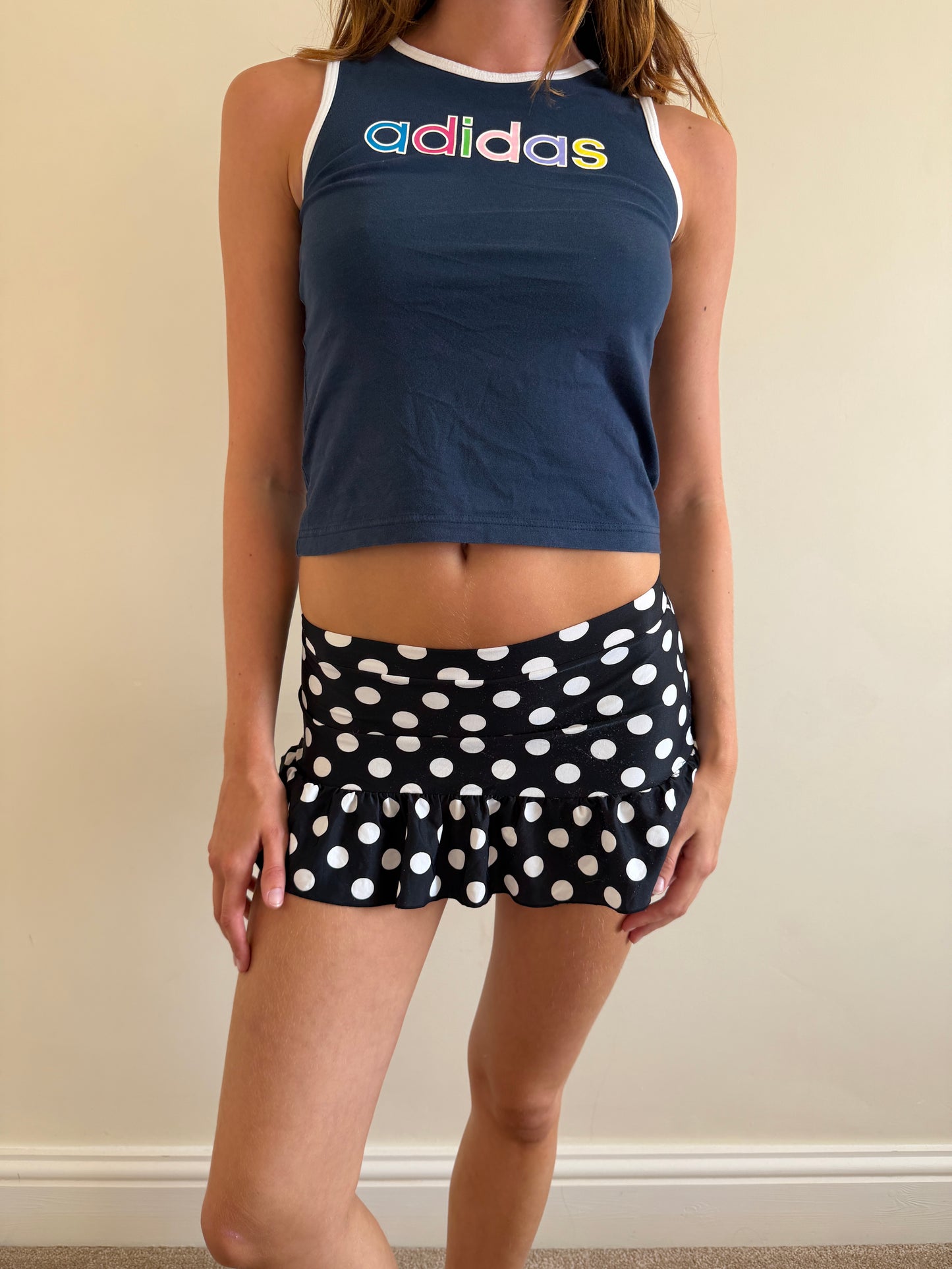polka mini skirt