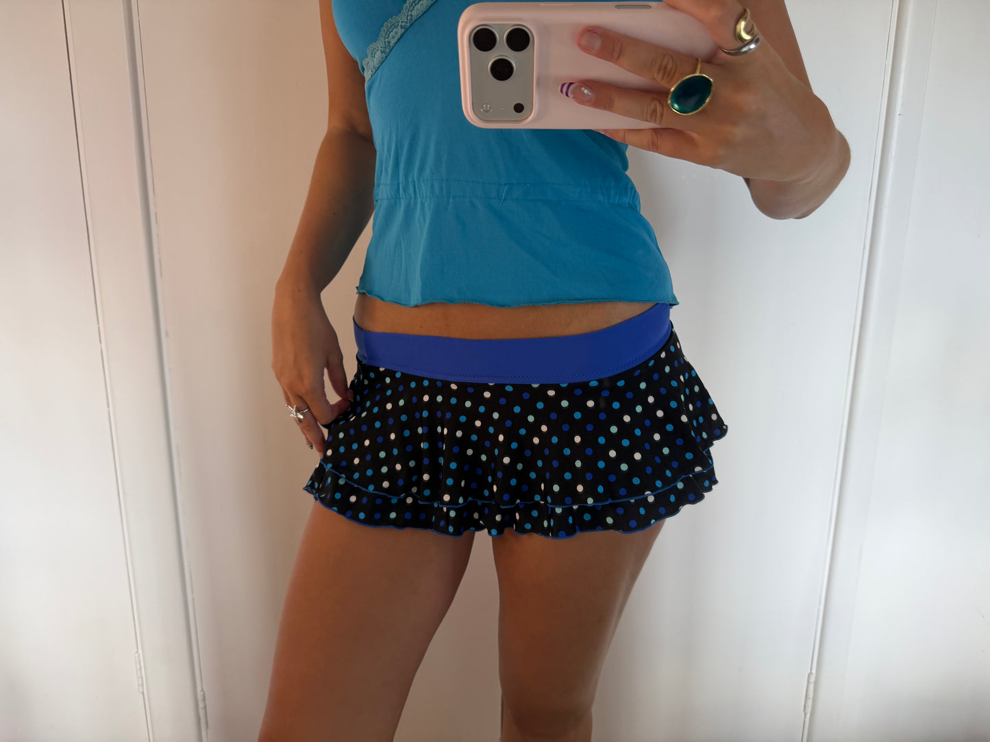 polka micro mini skirt