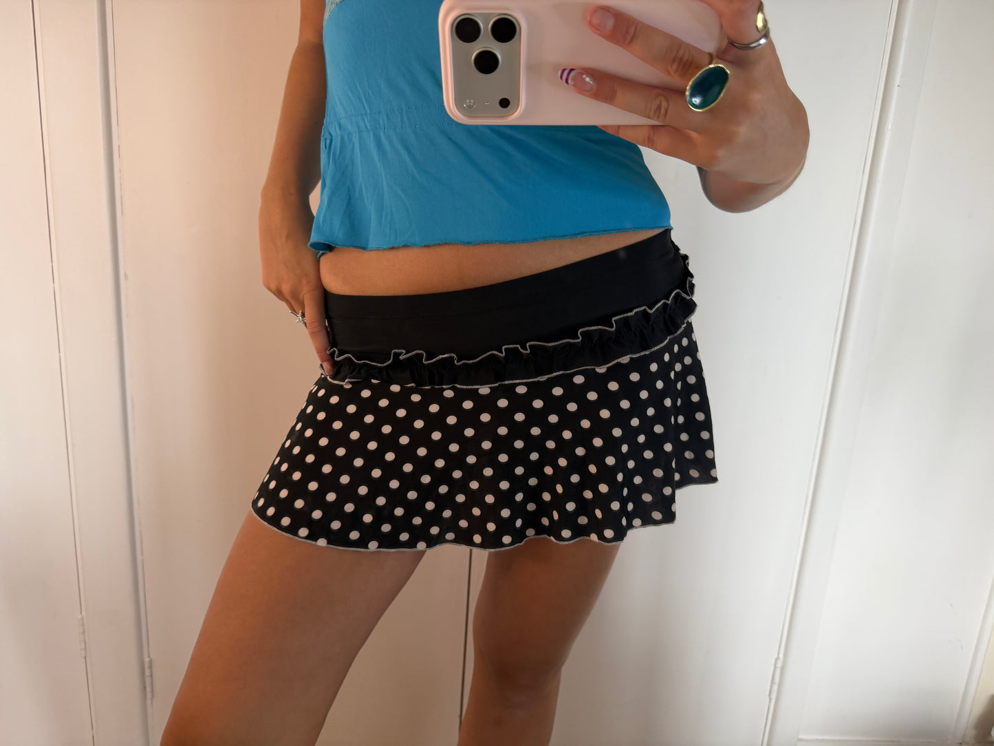 polka mini skirt