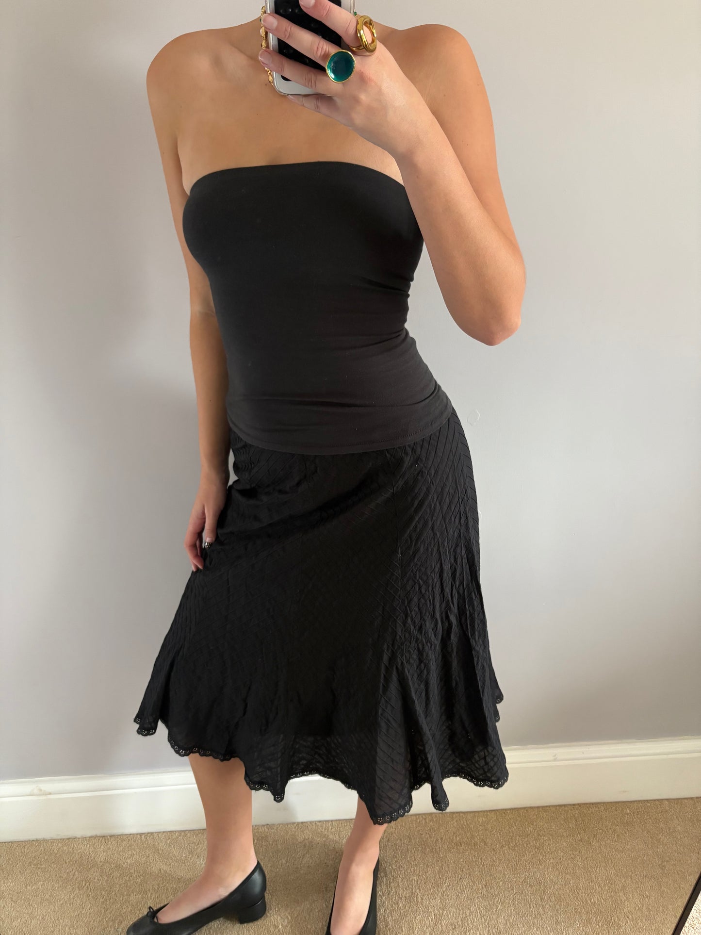 black midi skirt