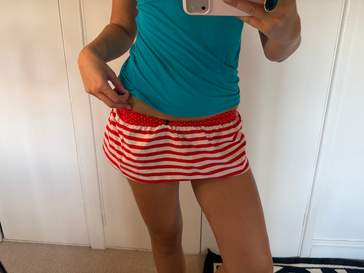 striped mini skirt