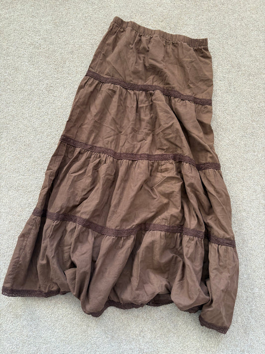 brown maxi skirt