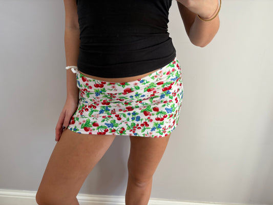 cherry mini skirt
