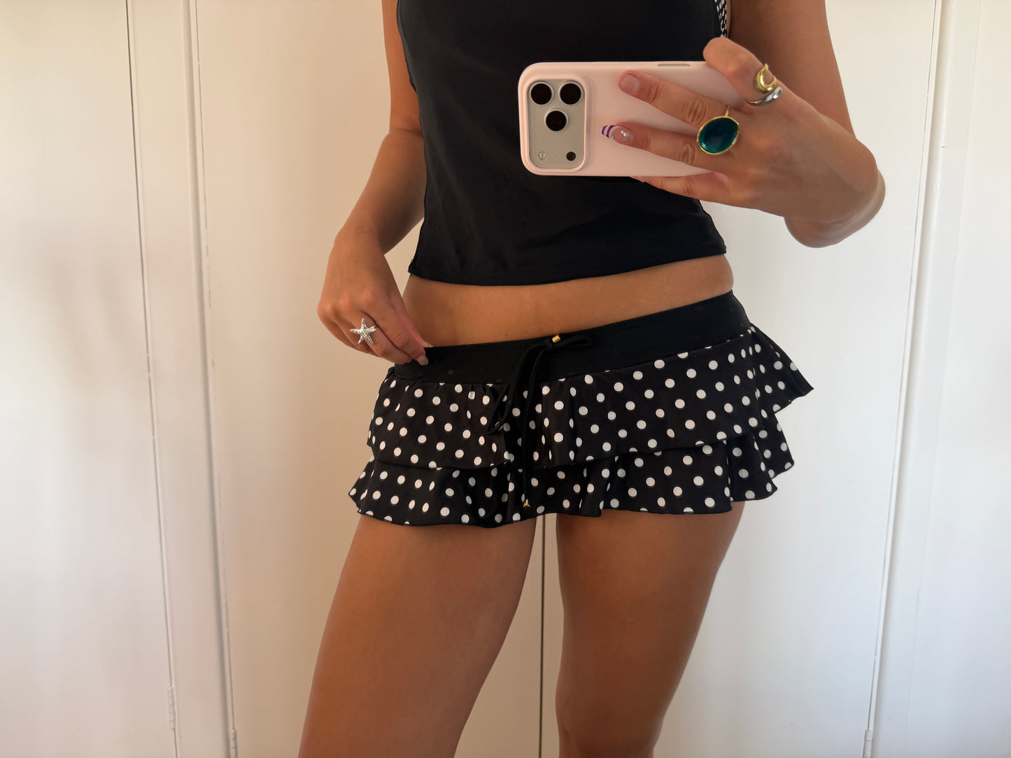 polka mini skirt