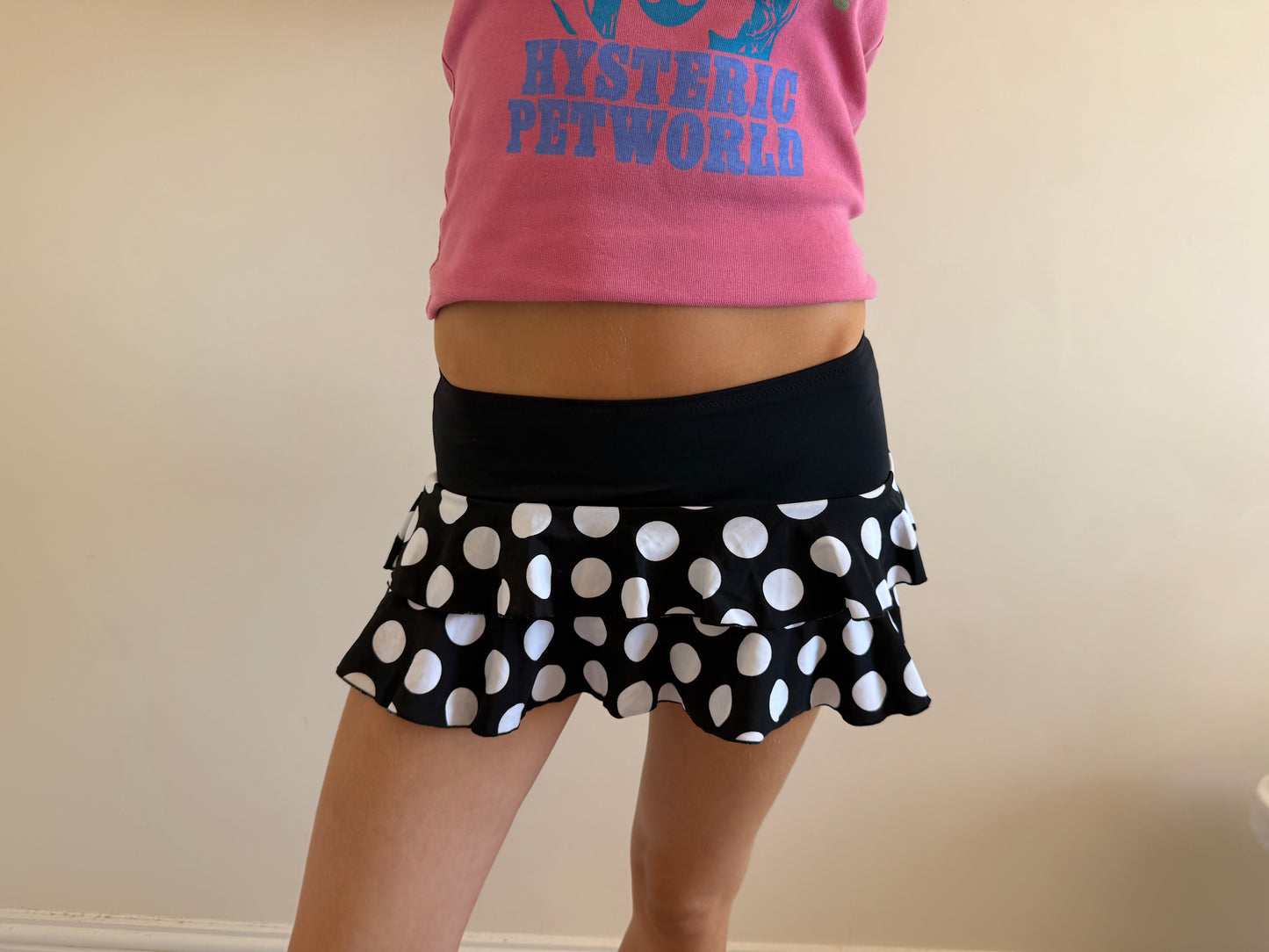polka dot mini skirt