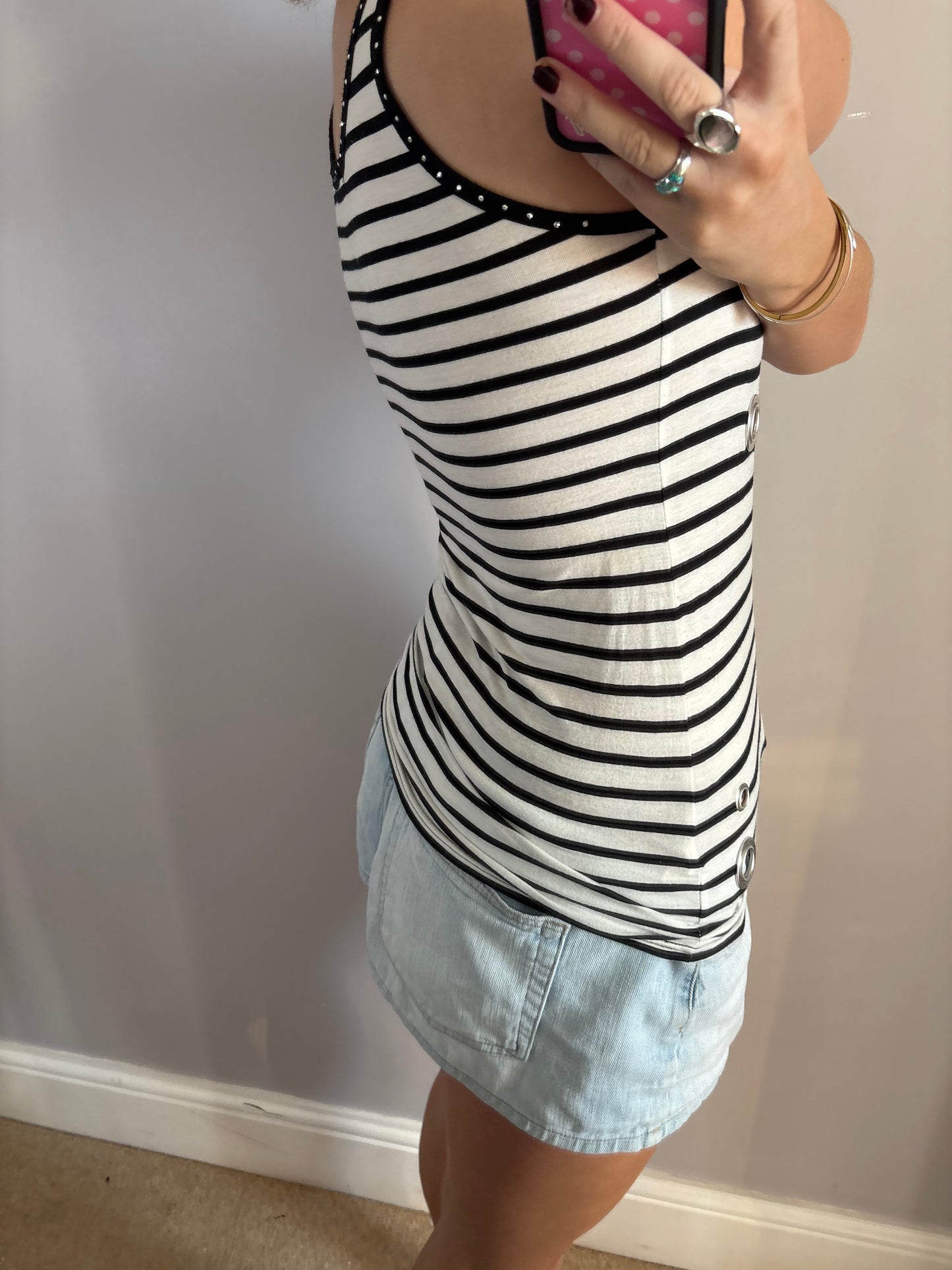 striped grommet top