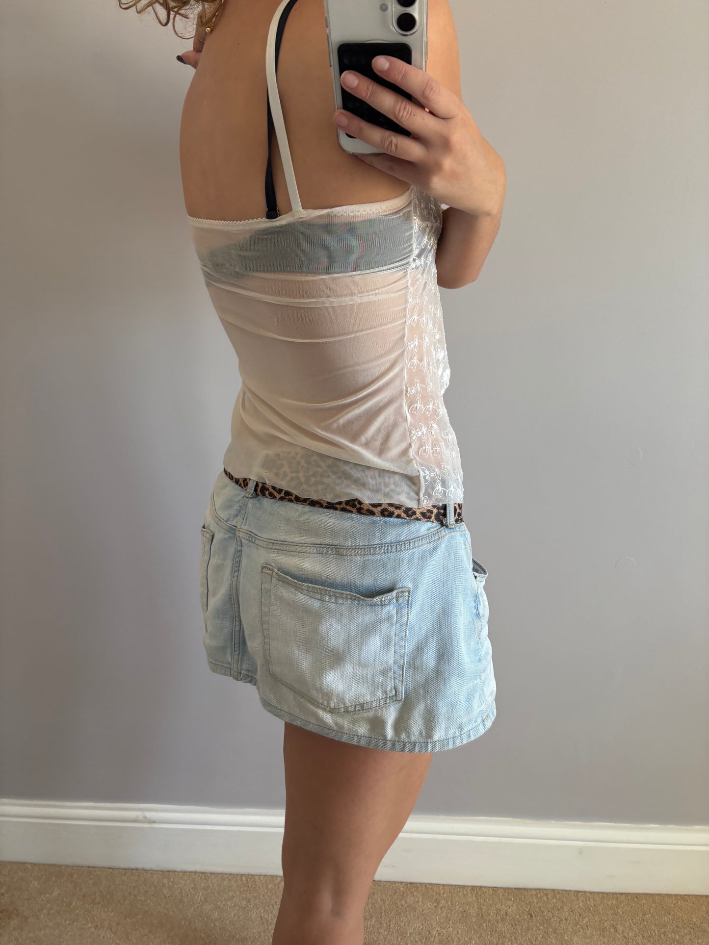 white laced cami