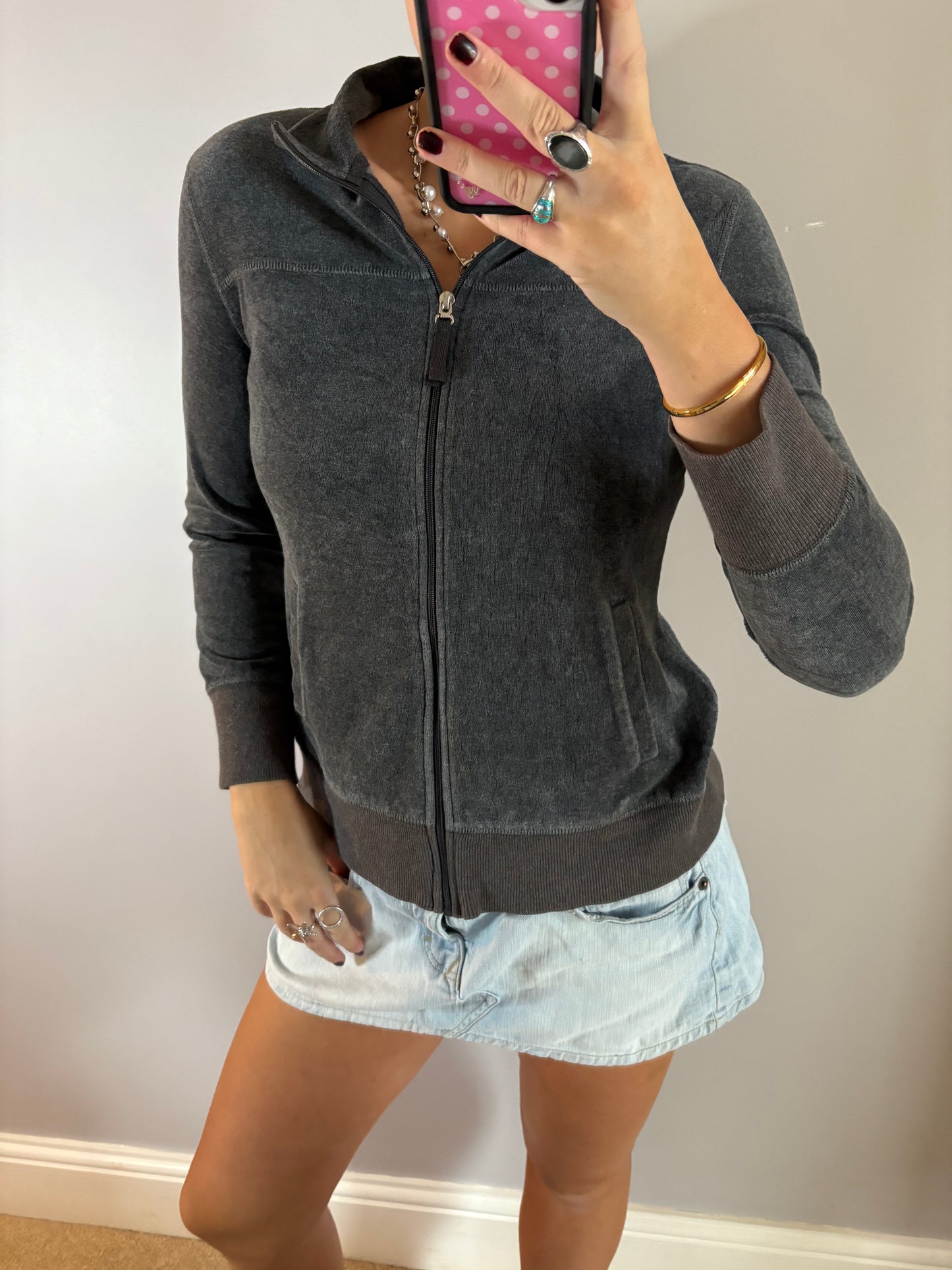grey zip up