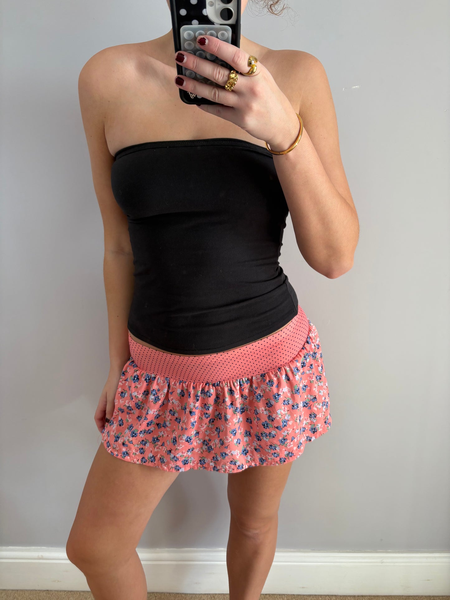 flower mini skirt