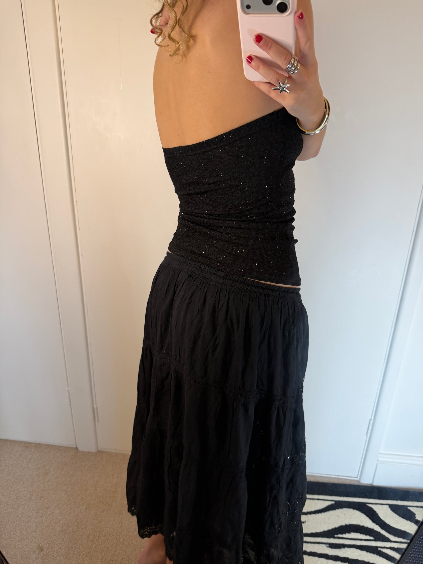 sequin maxi skirt