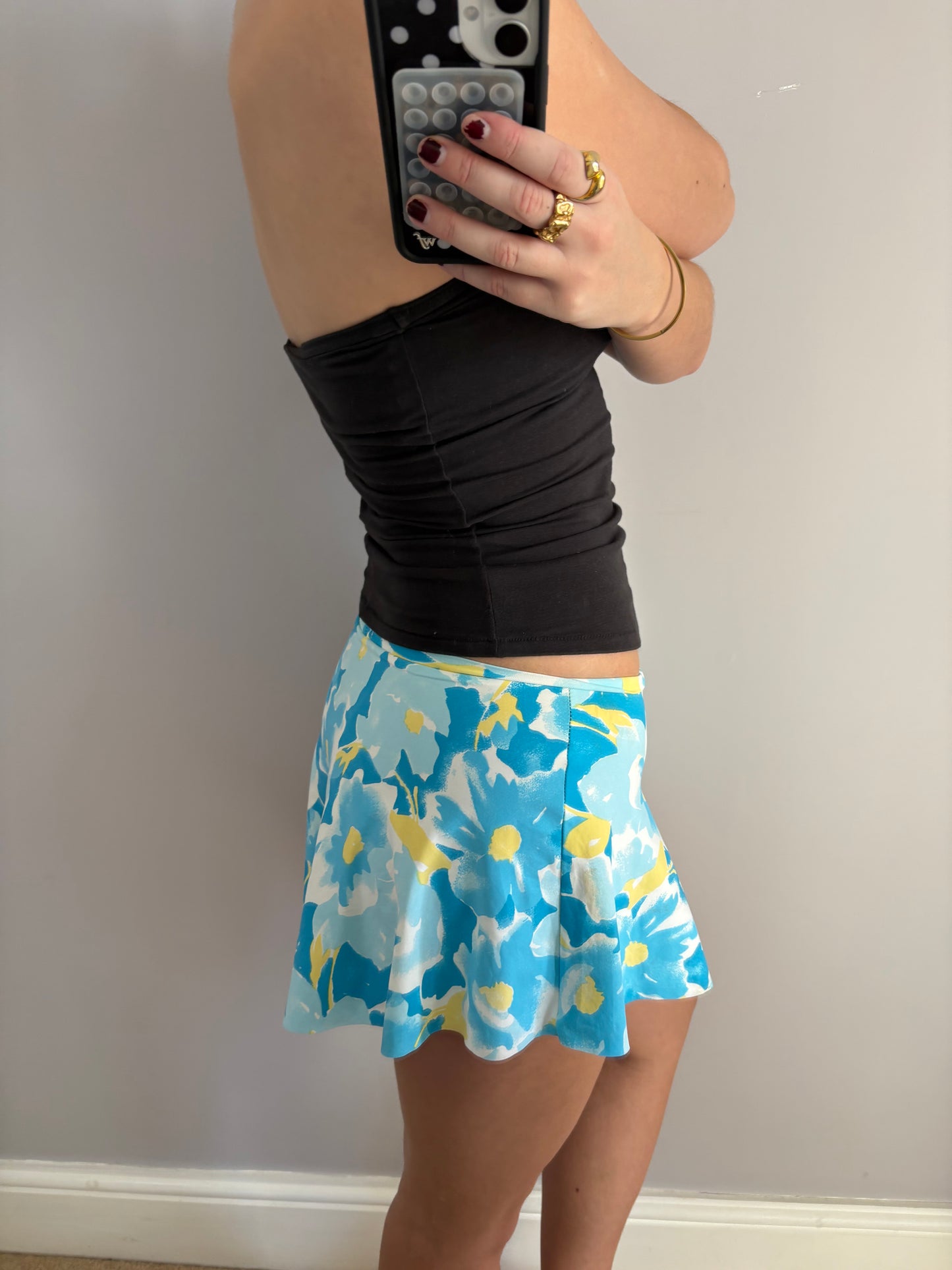 flower mini skirt