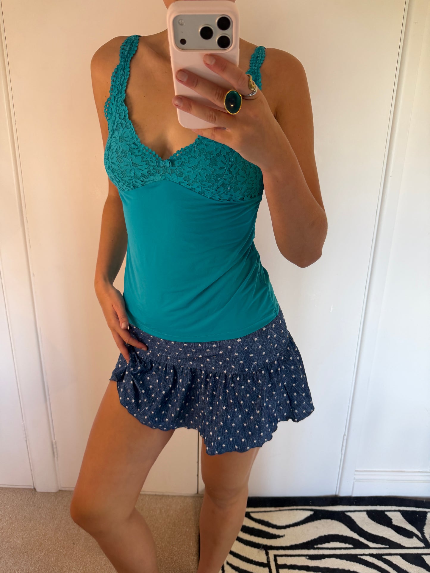 polka mini skirt