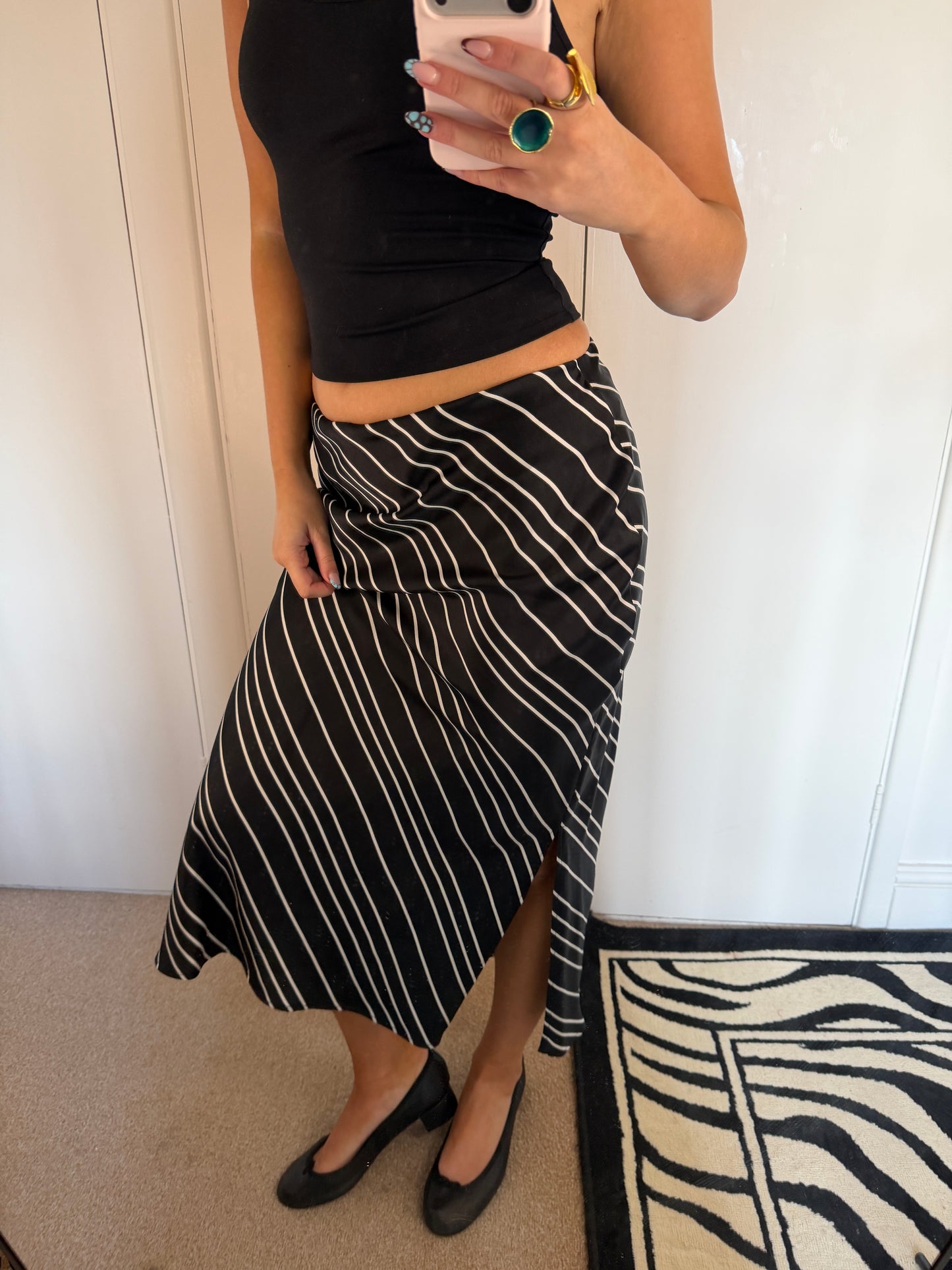 striped maxi skirt