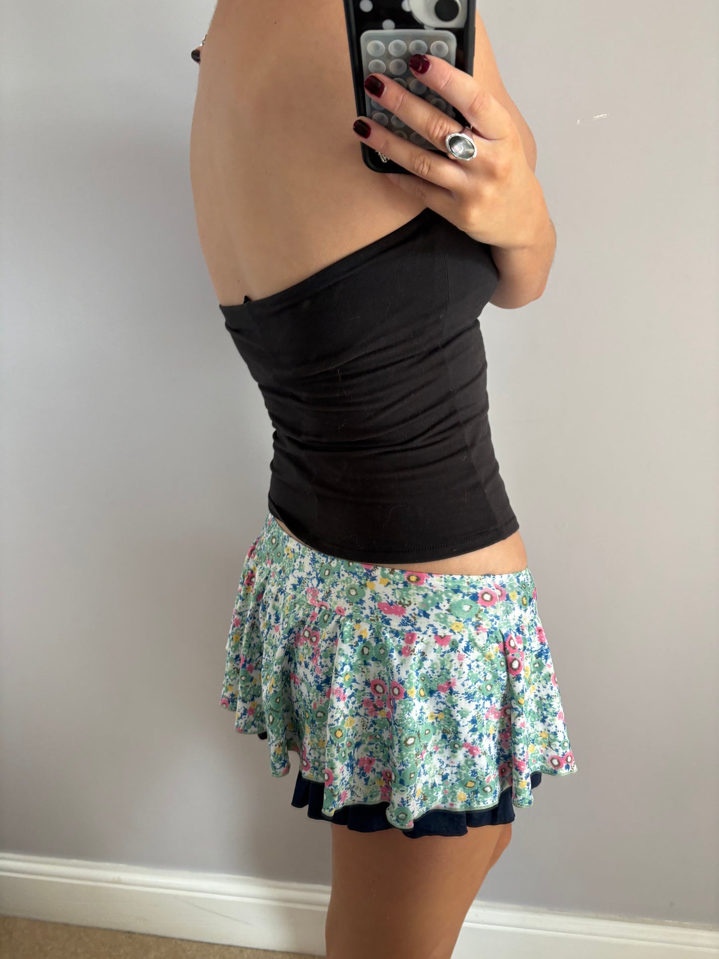flower mini skirt