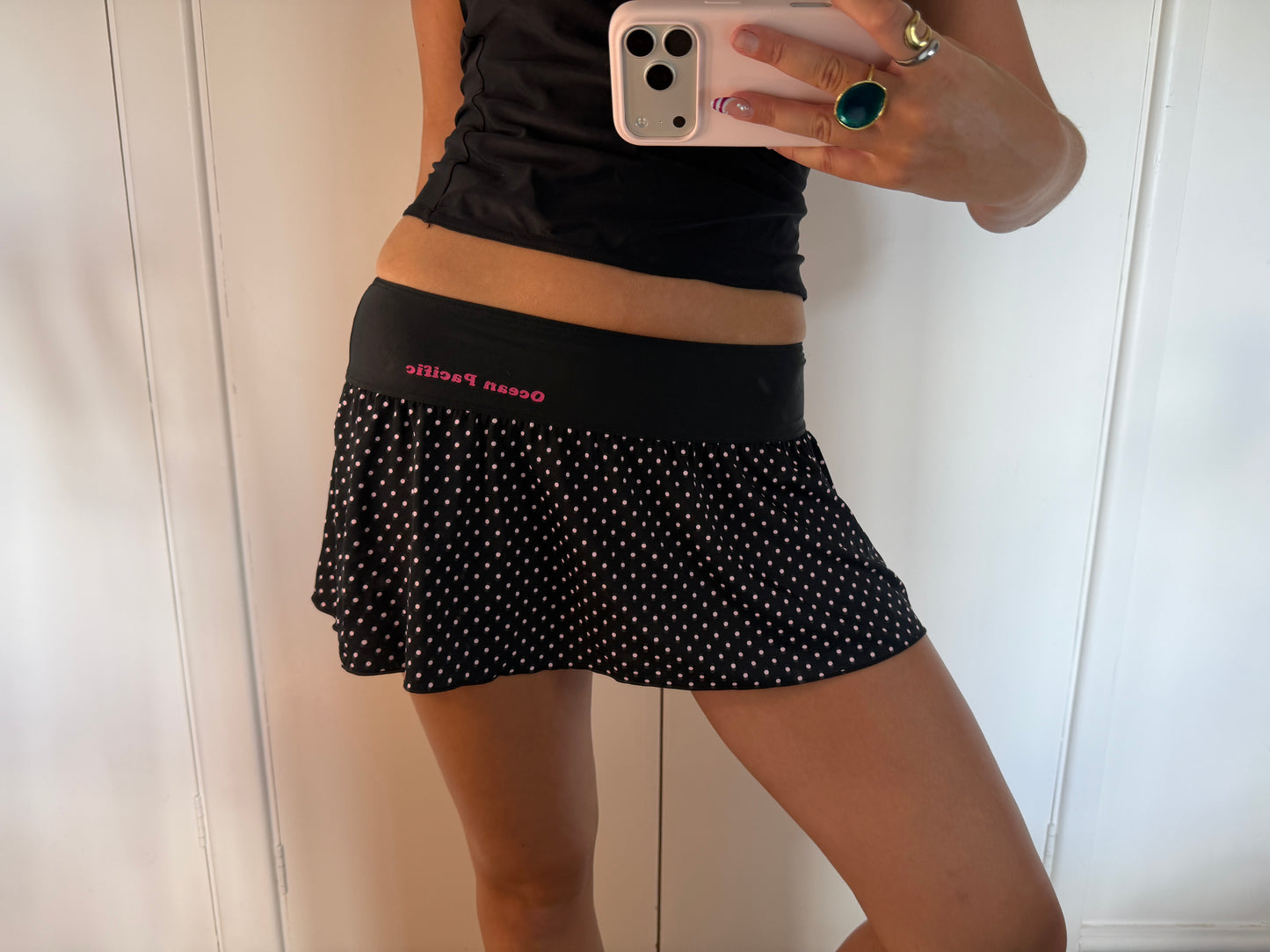 polka mini skirt