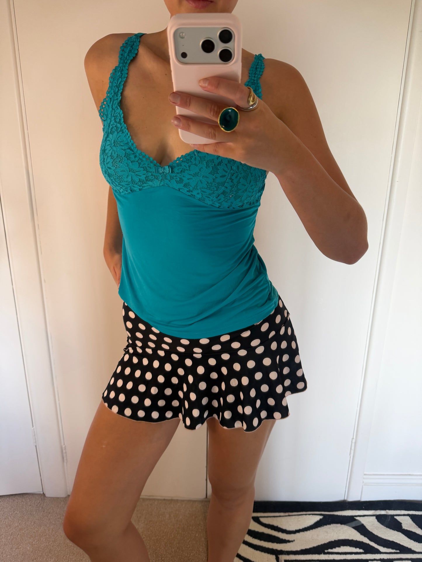 polka mini skirt