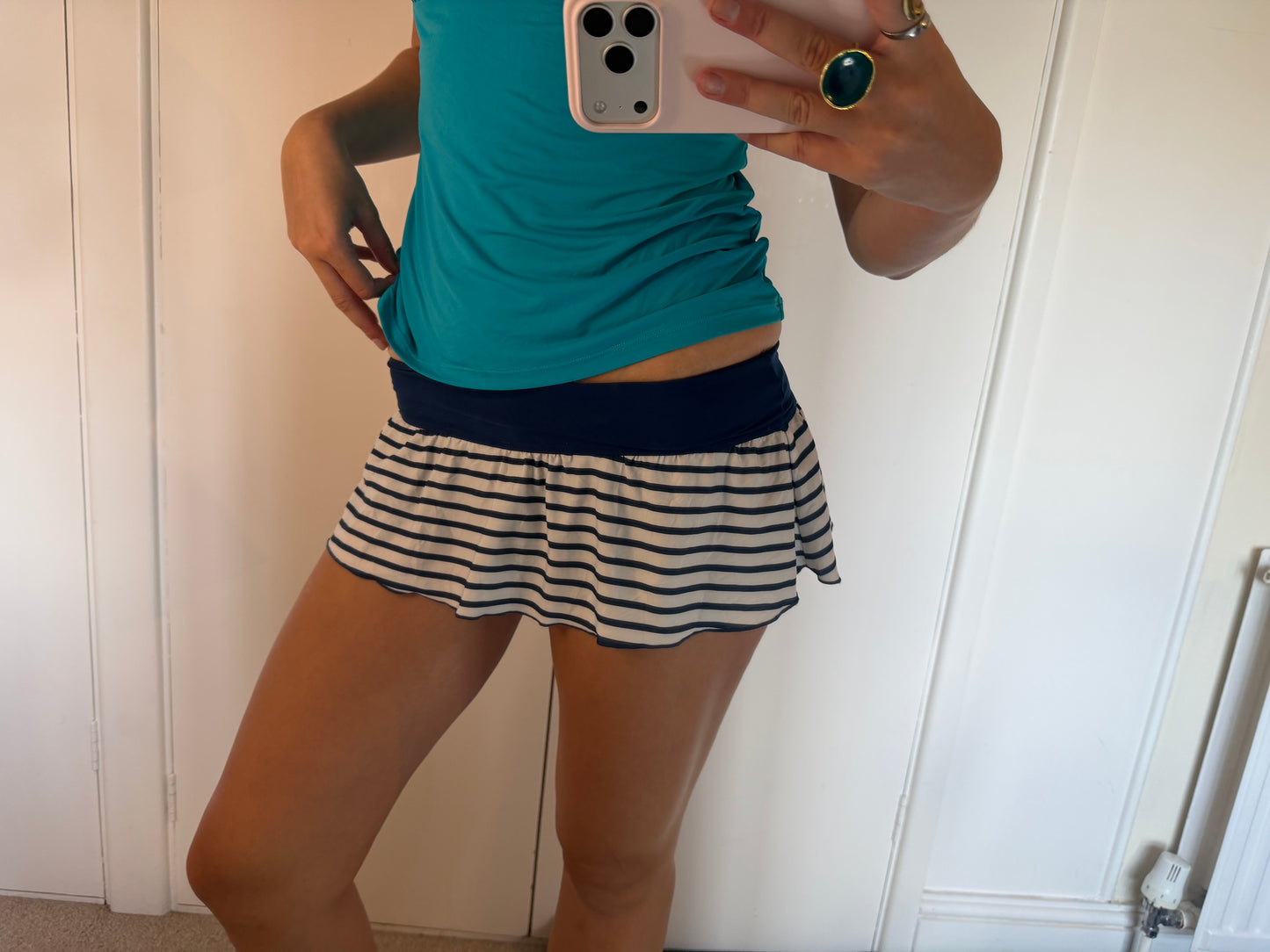 striped mini skort