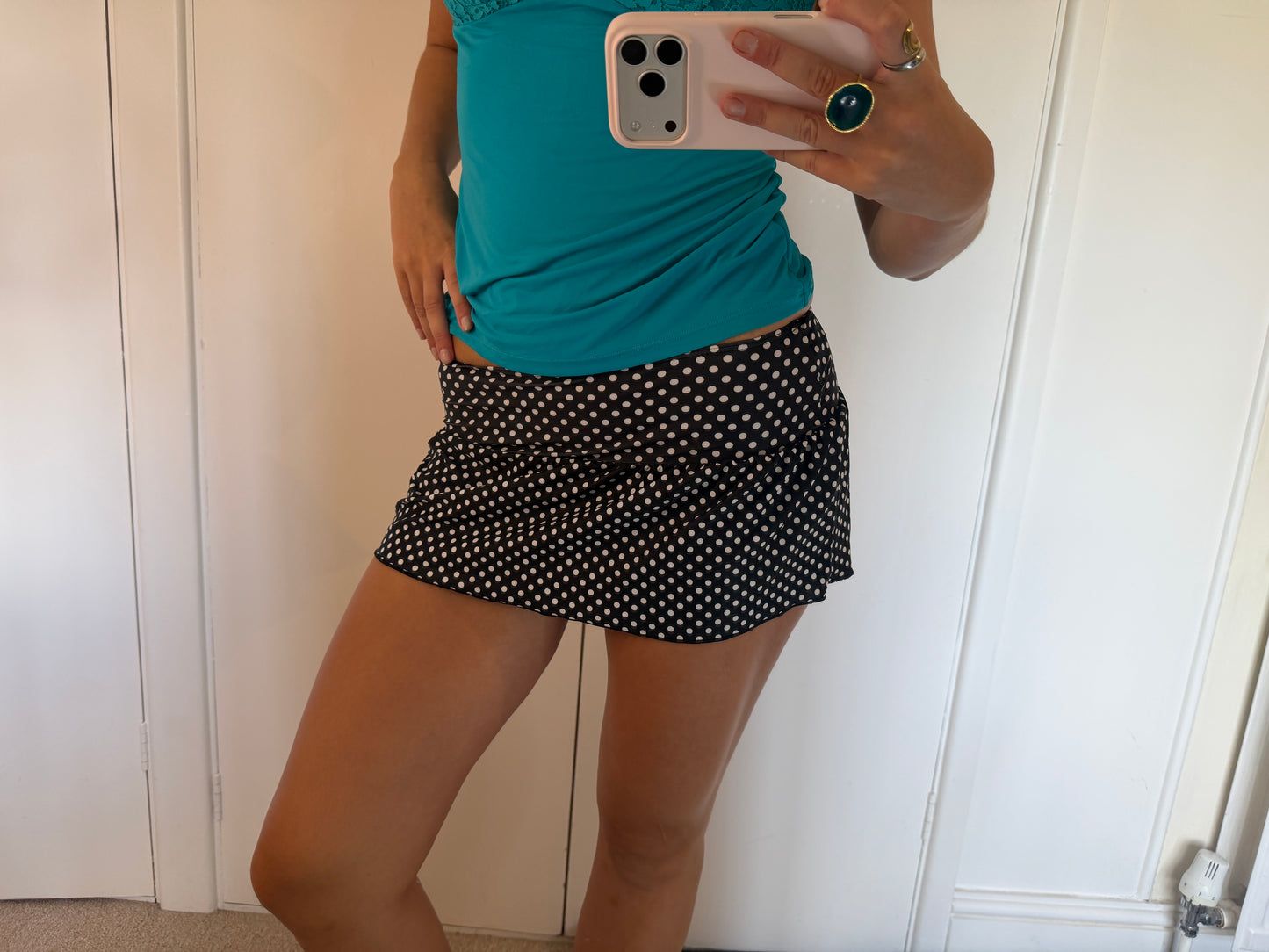 polka mini skirt