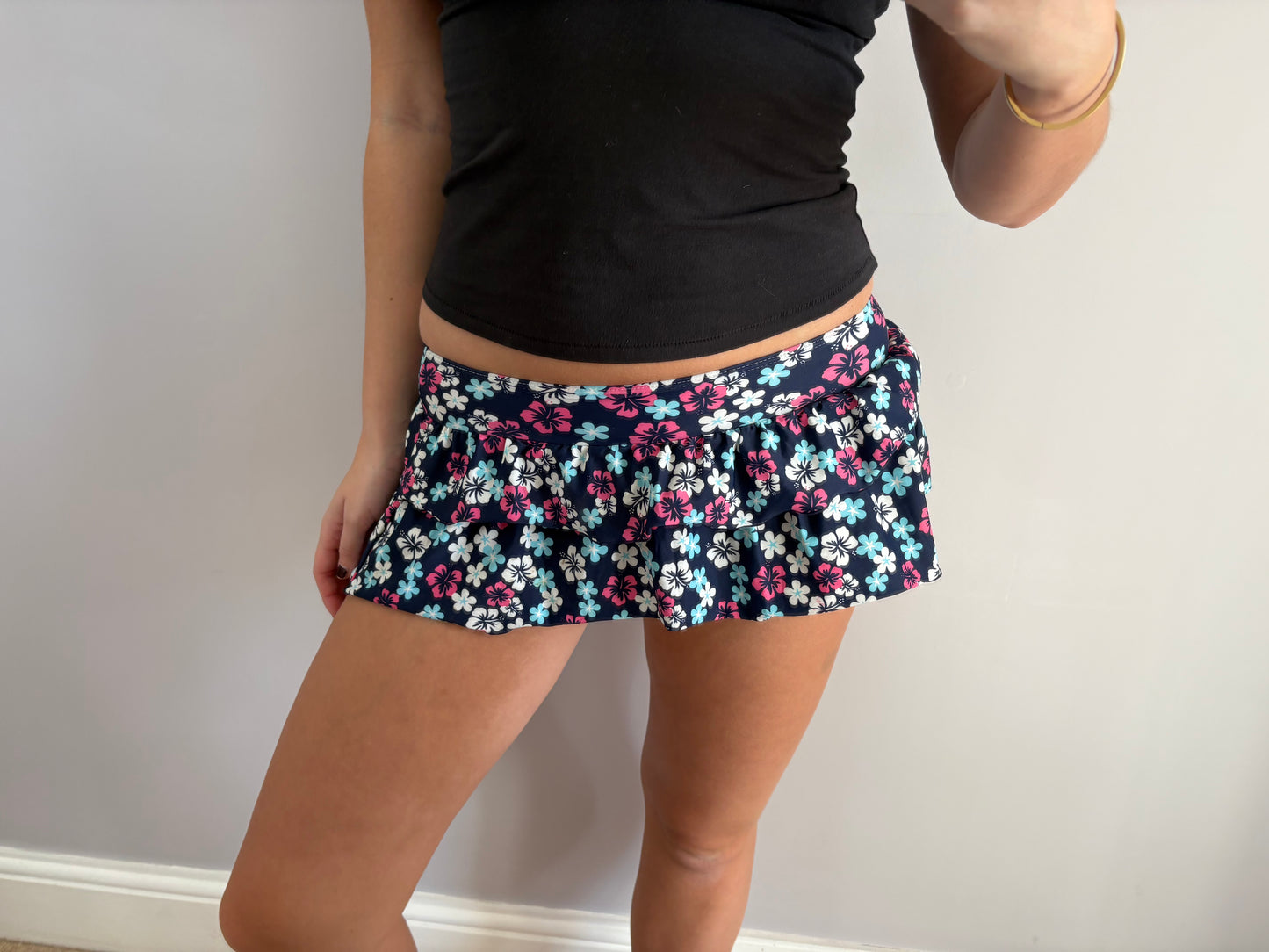 flower mini skirt